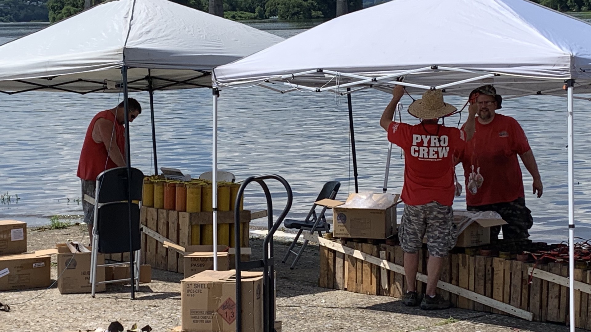 Crews worked over six hours to prepare the 15-minute firework show for the end of the Harrisburg's July 4th Food Truck and Firework Festival.