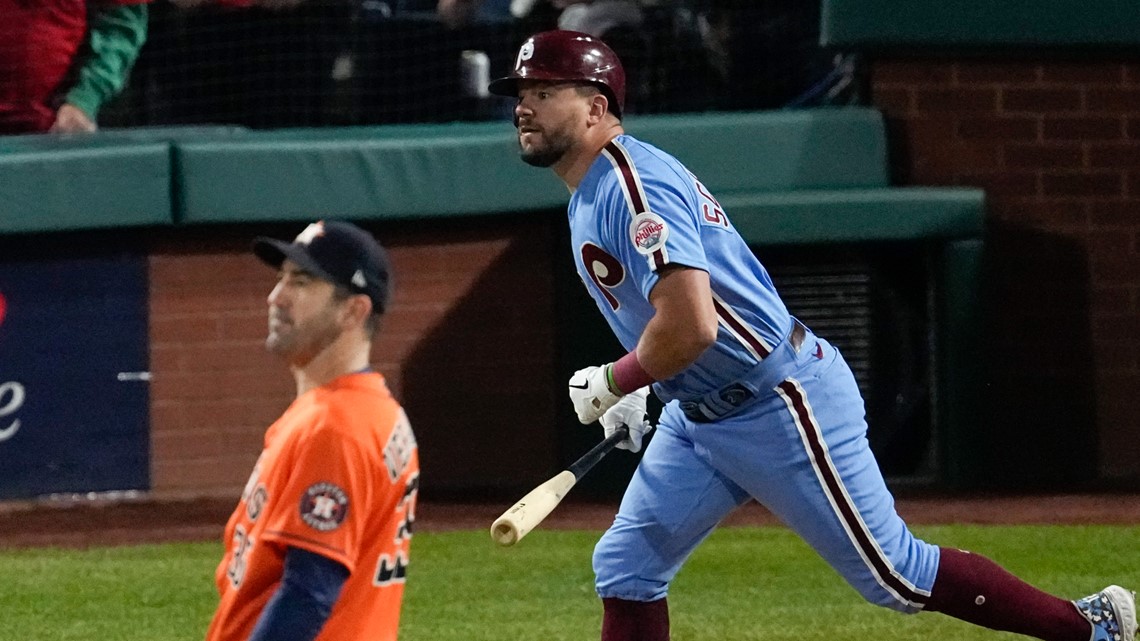 Schwarber HR off Verlander ends Astros' hitless streak in WS