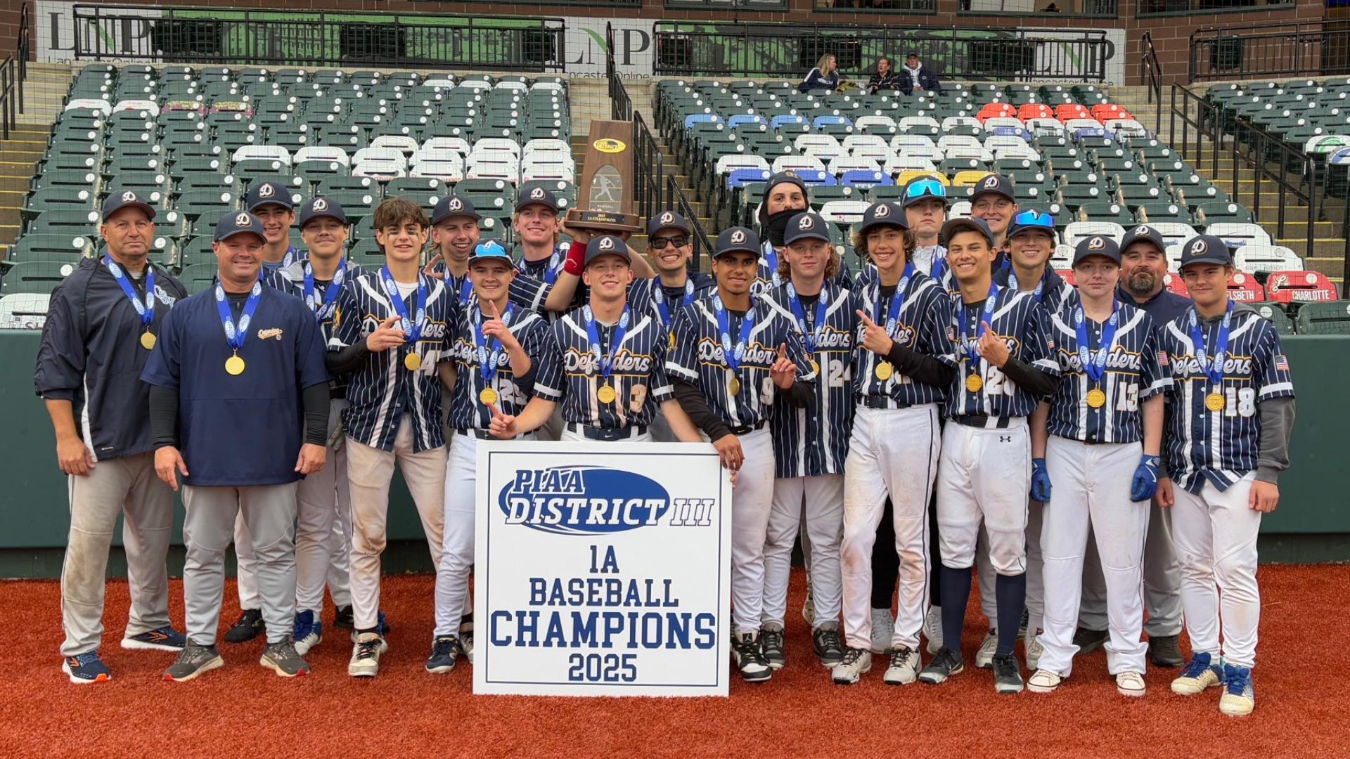 The Christian School of York's baseball team clinched the school's first-ever team district title, sparking community celebrations.