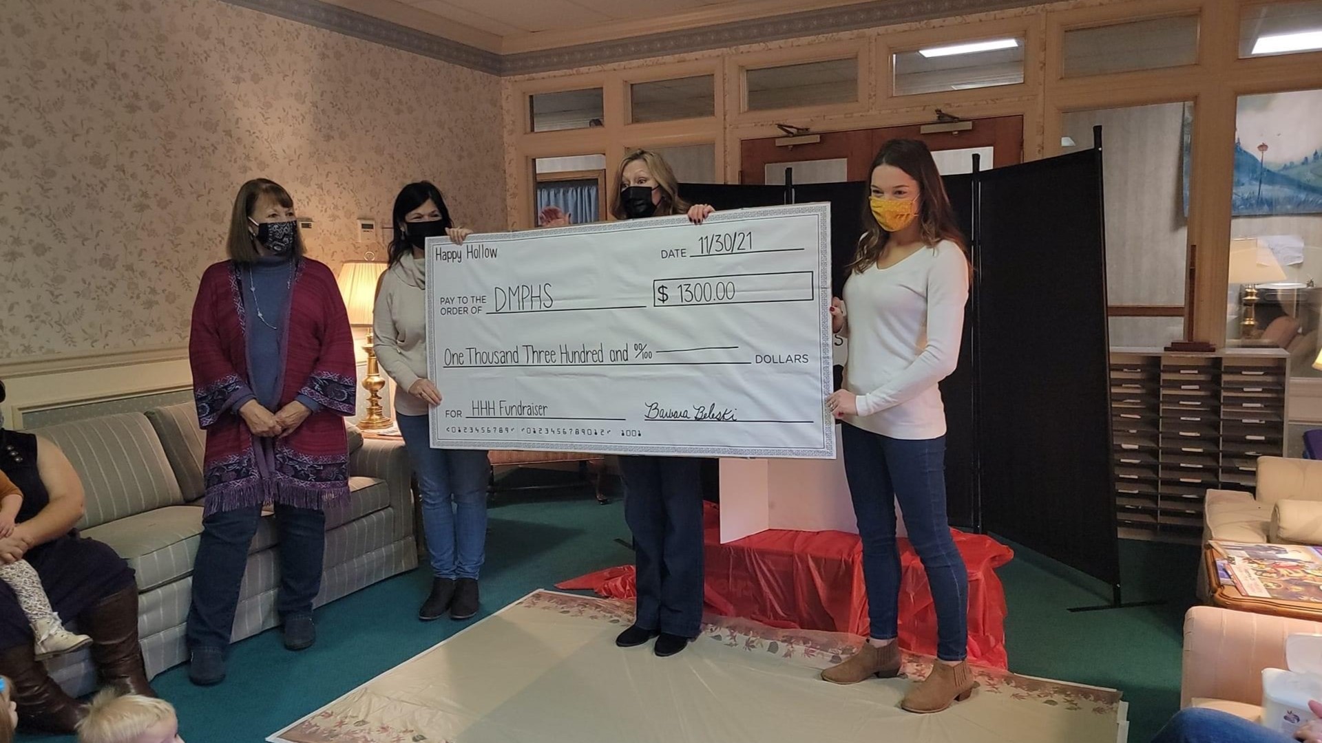 The daycare ended up raising $1,300 dollars for the historical society to help in the rebuilding process.