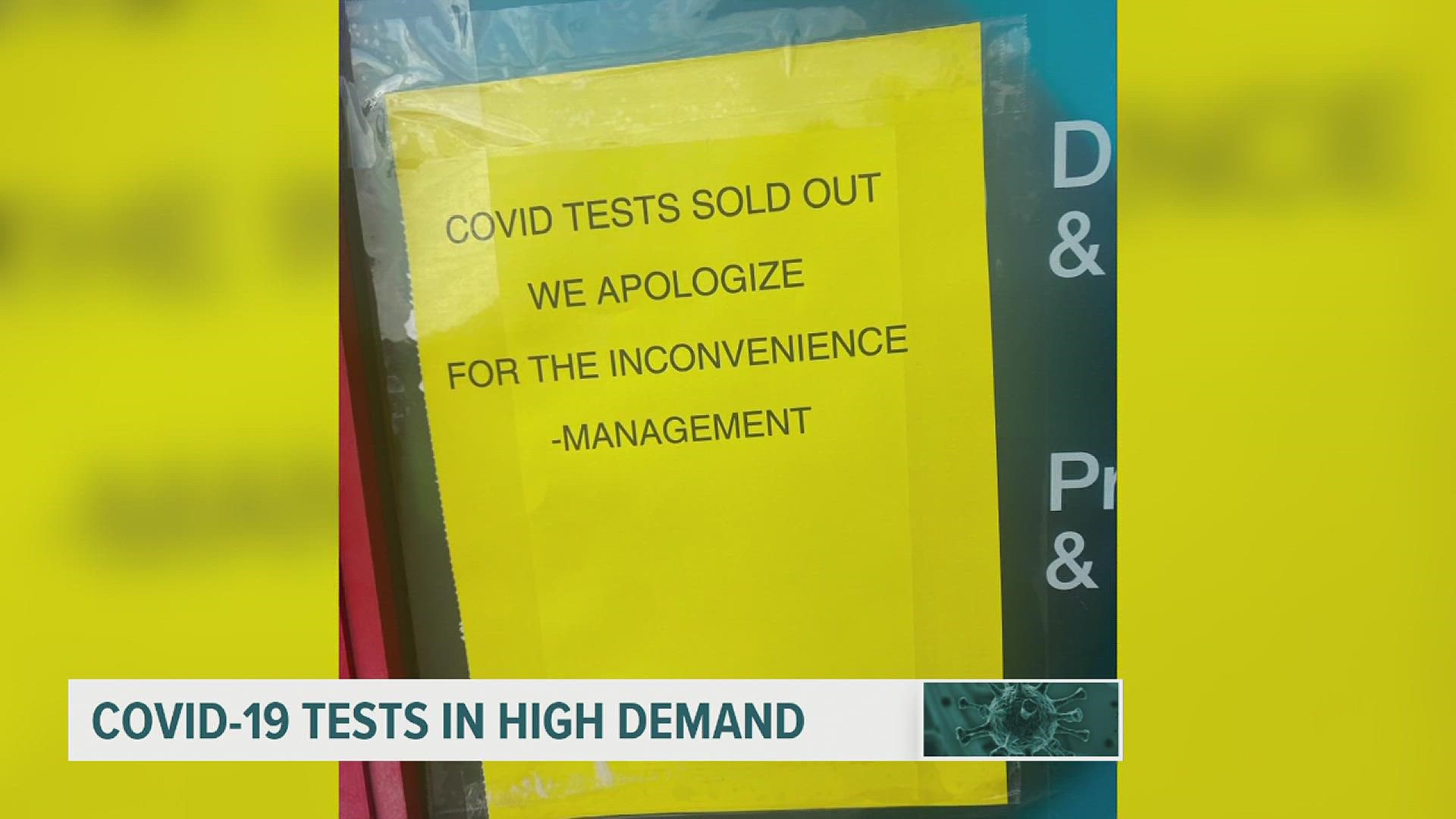 The White House says more tests will be available next month, but in the meantime, tests are running short as people get ready for holiday gatherings.