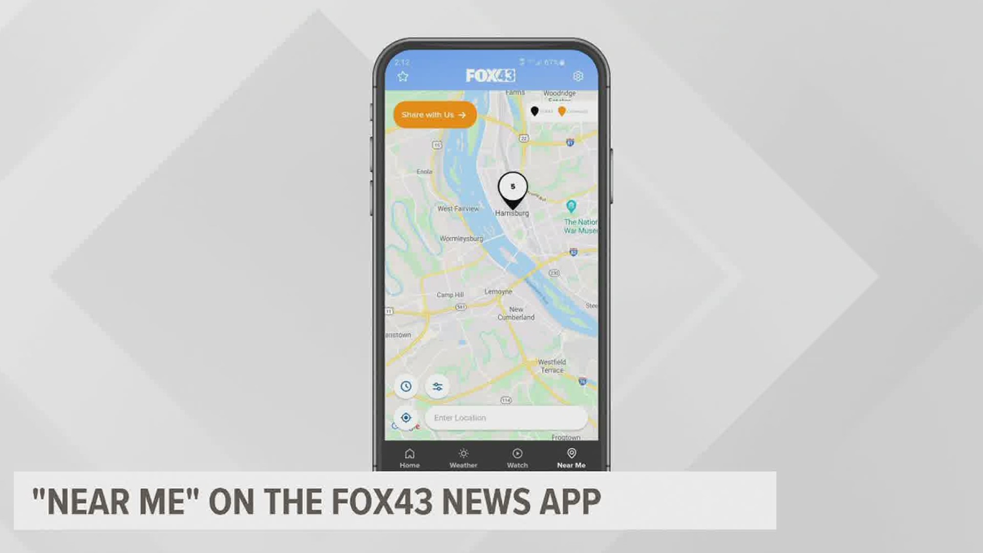 You can now share photos and videos of news spotted in your neighborhood right in the FOX43 app, through a new feature called "Near Me."