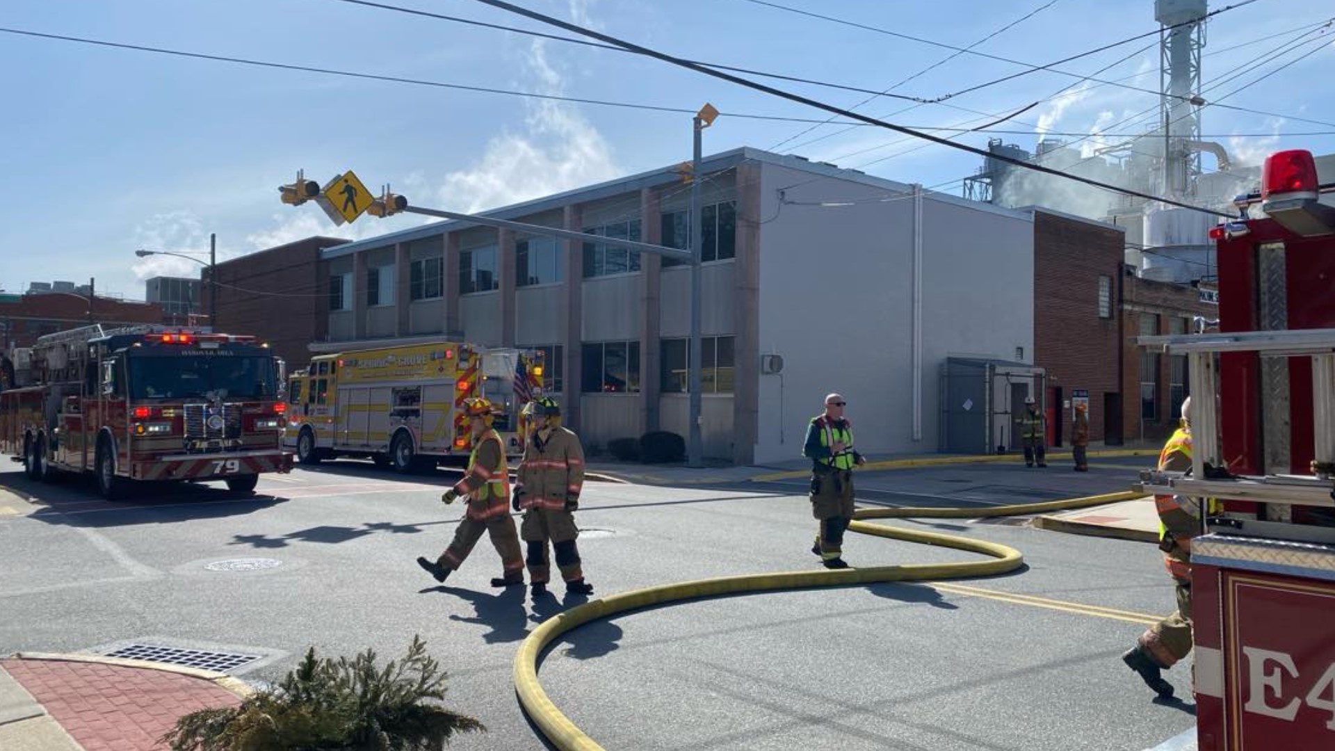 The blaze broke out at the Pixelle Speciality Solutions paper mill, prompting a response of more than a dozen fire departments.