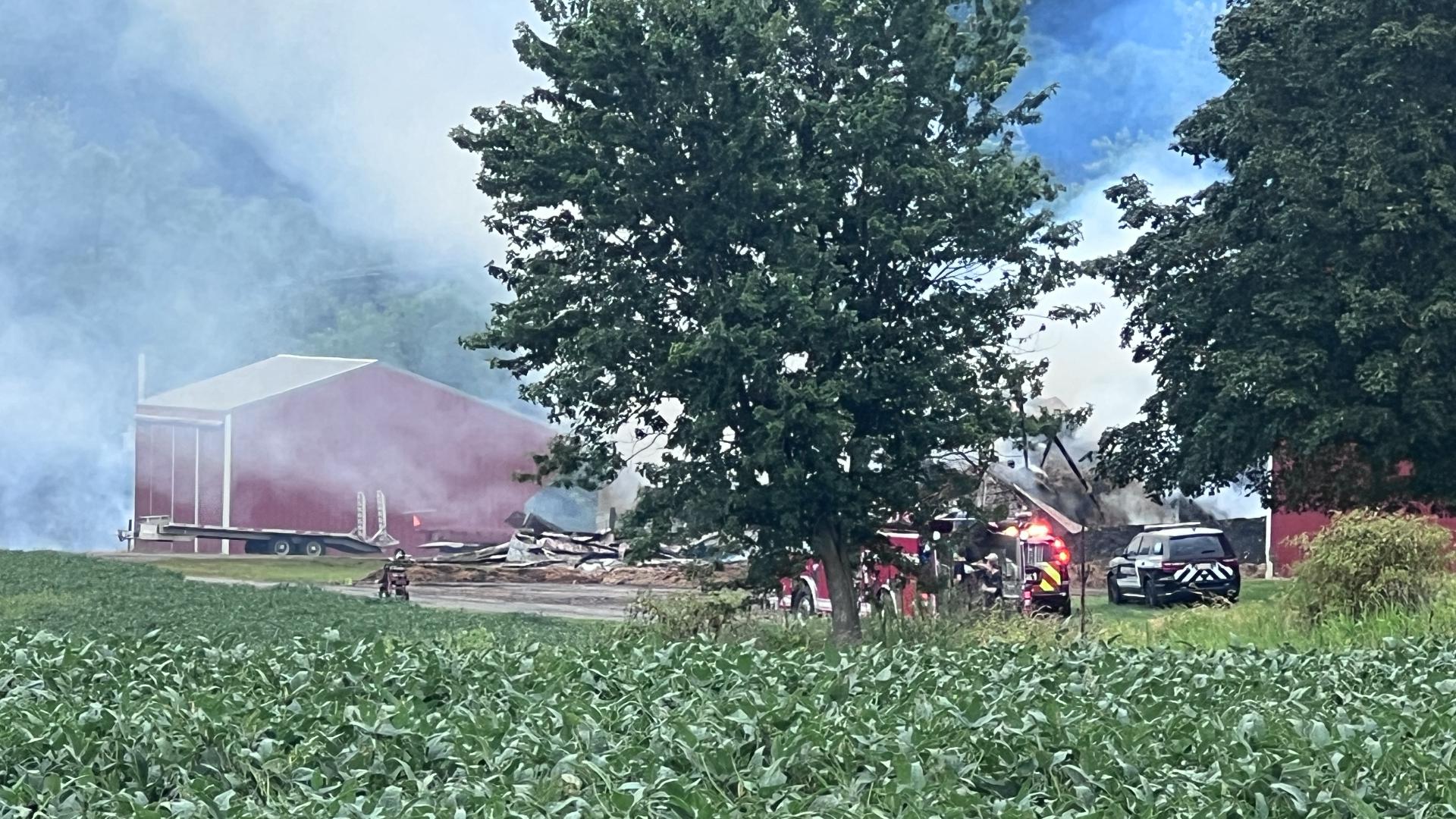 Crews fight barn fire in York County | fox43.com