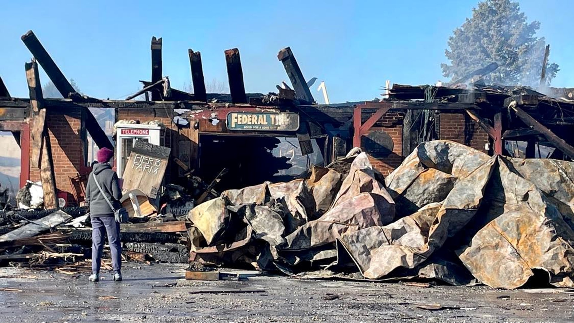The remains of Ma’s General Store were still smoldering Wednesday morning as owner Kathy Briner surveyed the damage. “This was my life," she said.