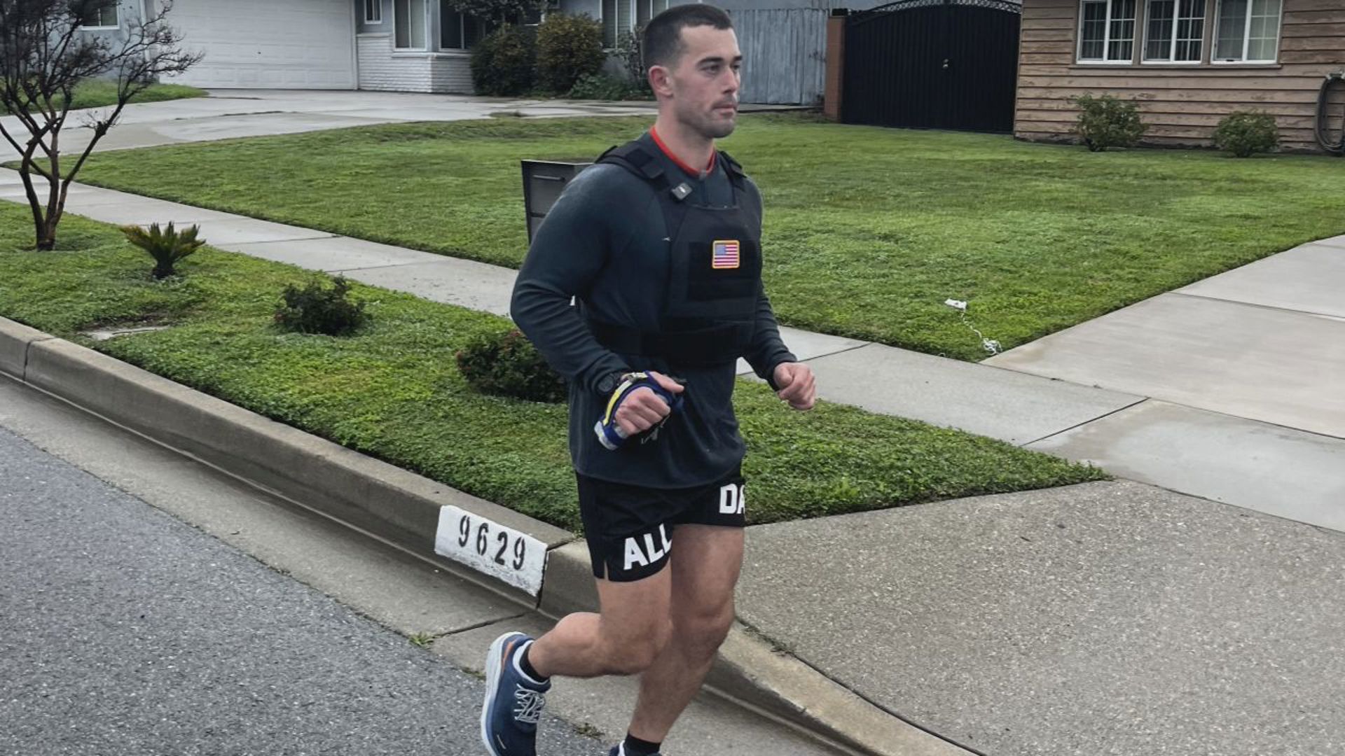 Linder is the first person to run across America wearing a 15lb weighted vest to bring awareness to human trafficking