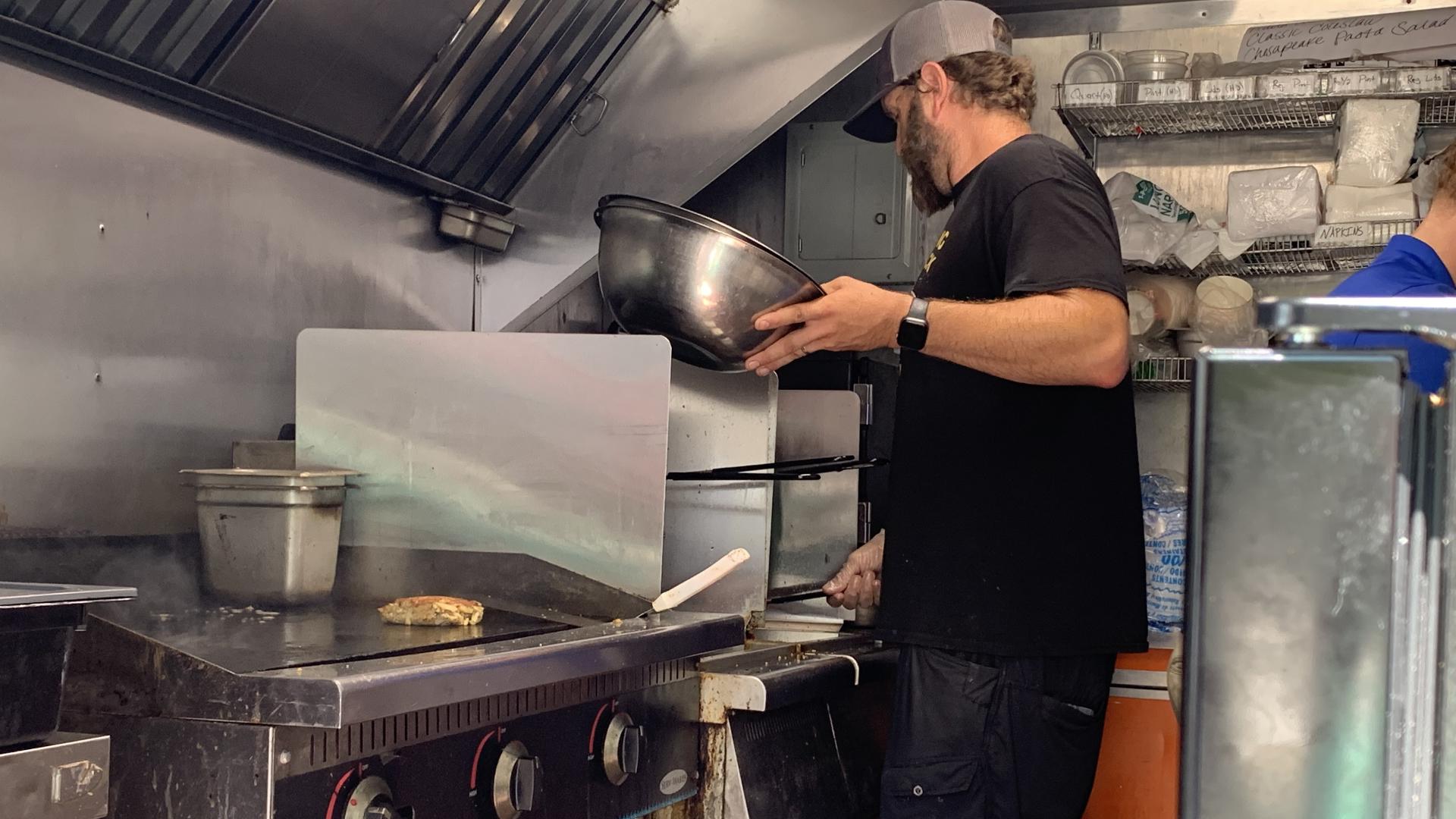 The Grappling Crab Shack food truck continued serving people in Harrisburg, despite temperatures hitting the mid-90s.