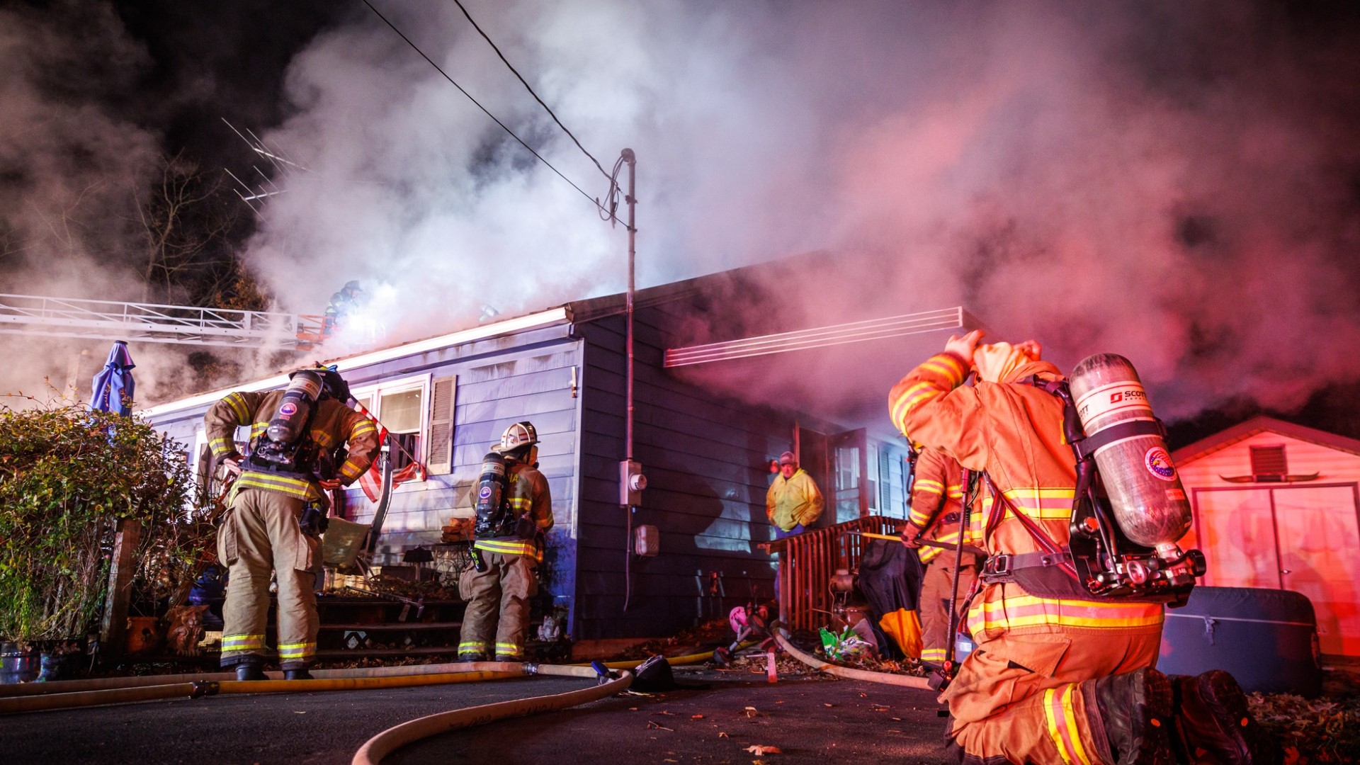 The home, which belonged to one of the Barlow Volunteer Fire Department members, has been deemed a "total loss," officials said.