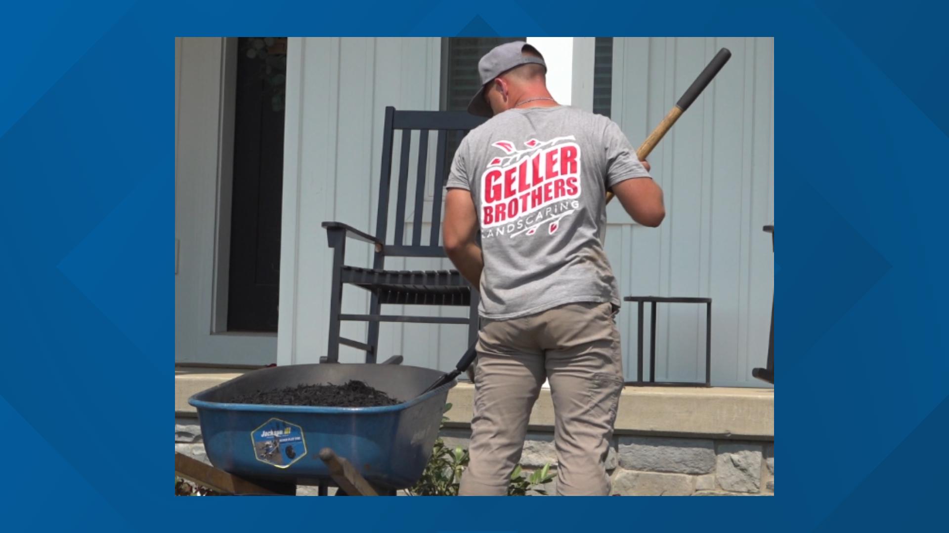 As temperatures soared, landscapers at Geller Brothers Landscaping braved the scorching heat to keep gardens in top shape.