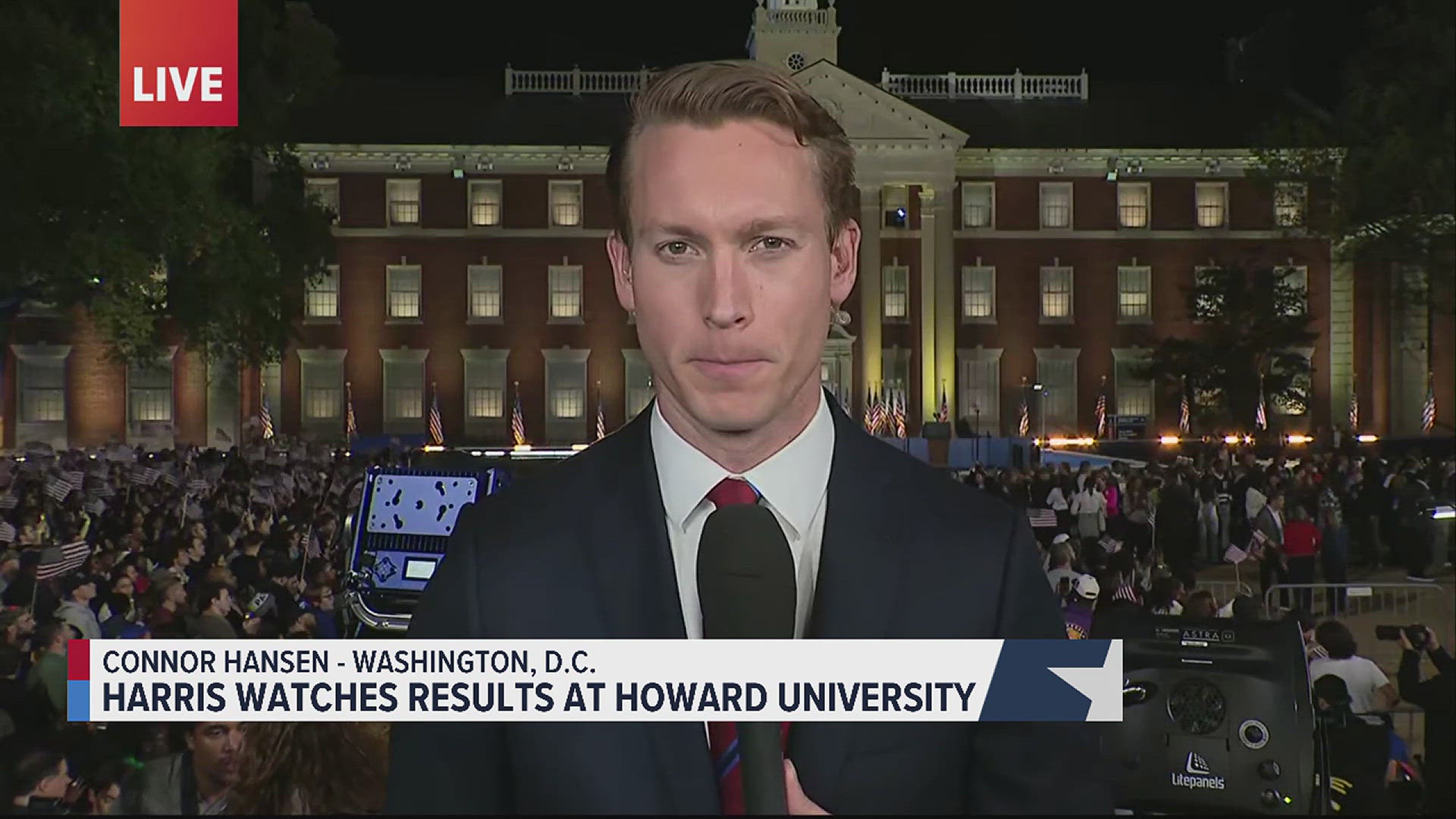 FOX News reporter Connor Hansen had updates from the Harris headquarters.