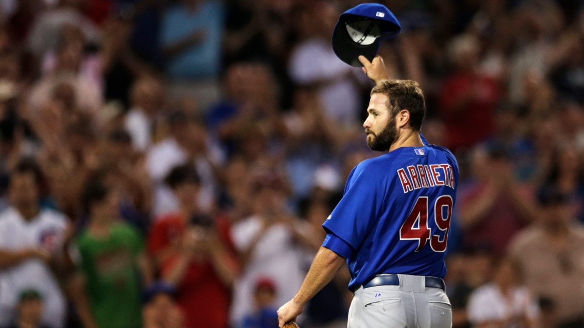 Jake Arrieta leaves Cubs game with leg injury 