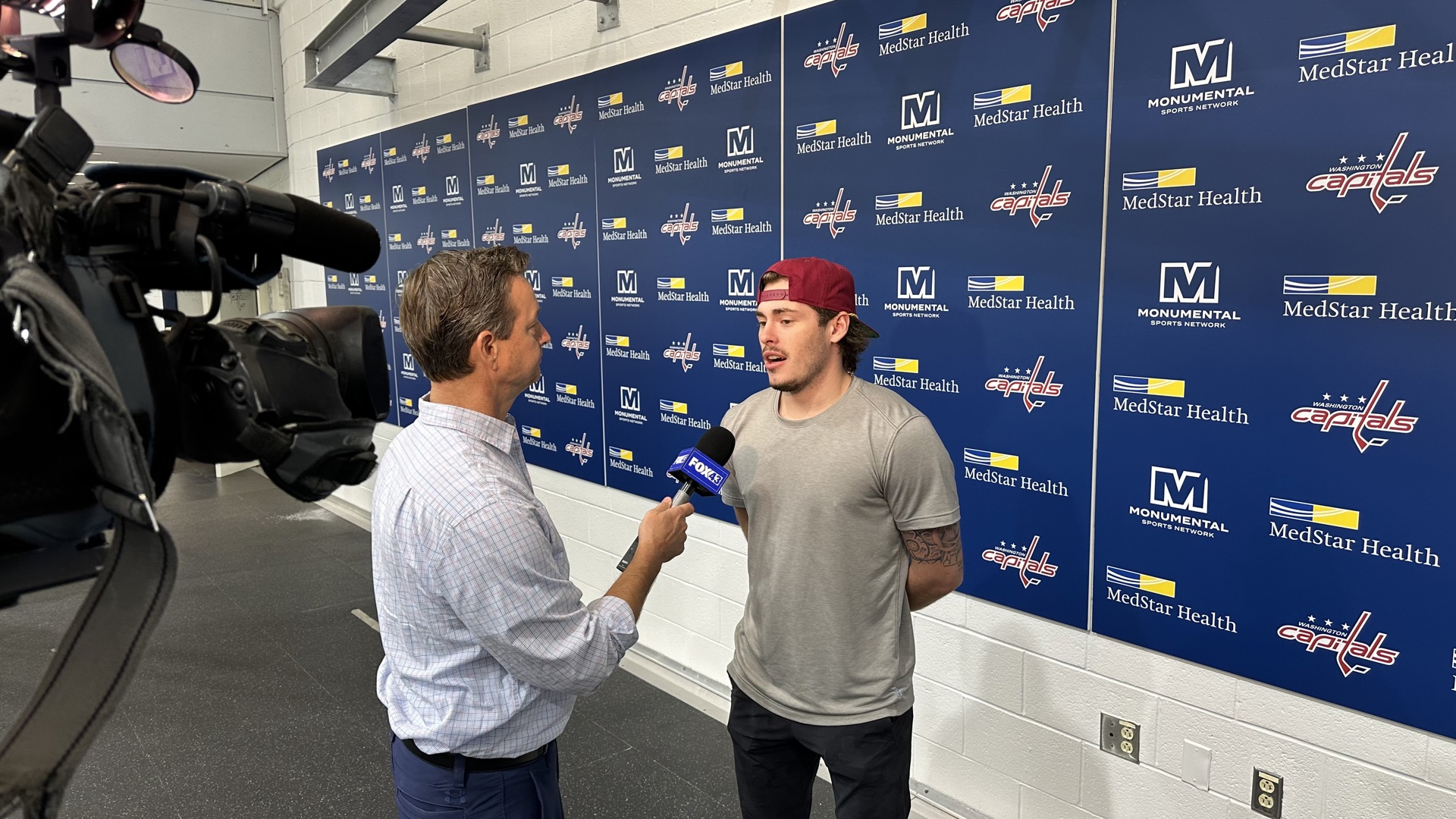 Pierrick Dube speaks to FOX43's Todd Sadowski after the training camp practice Thursday.