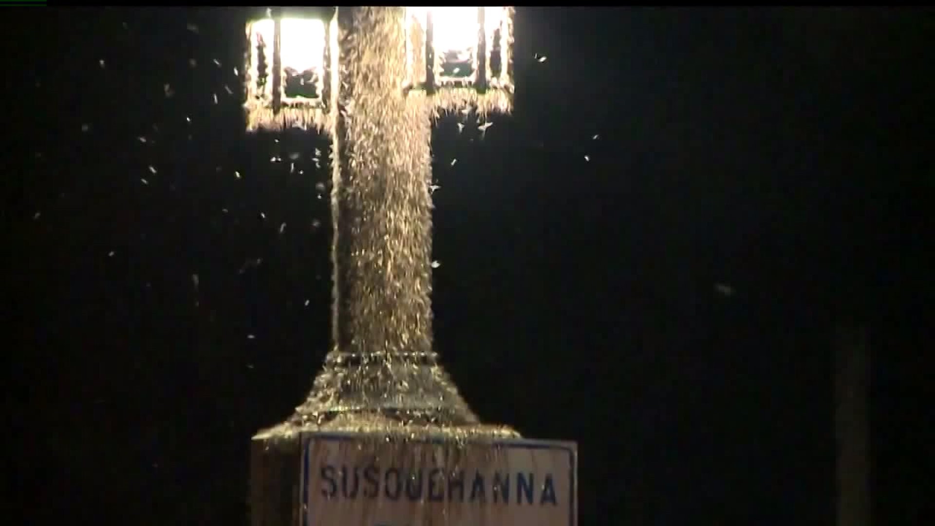 Officials shut the lights off along the Columbia Wrightsville Bridge for the return of the Mayflies