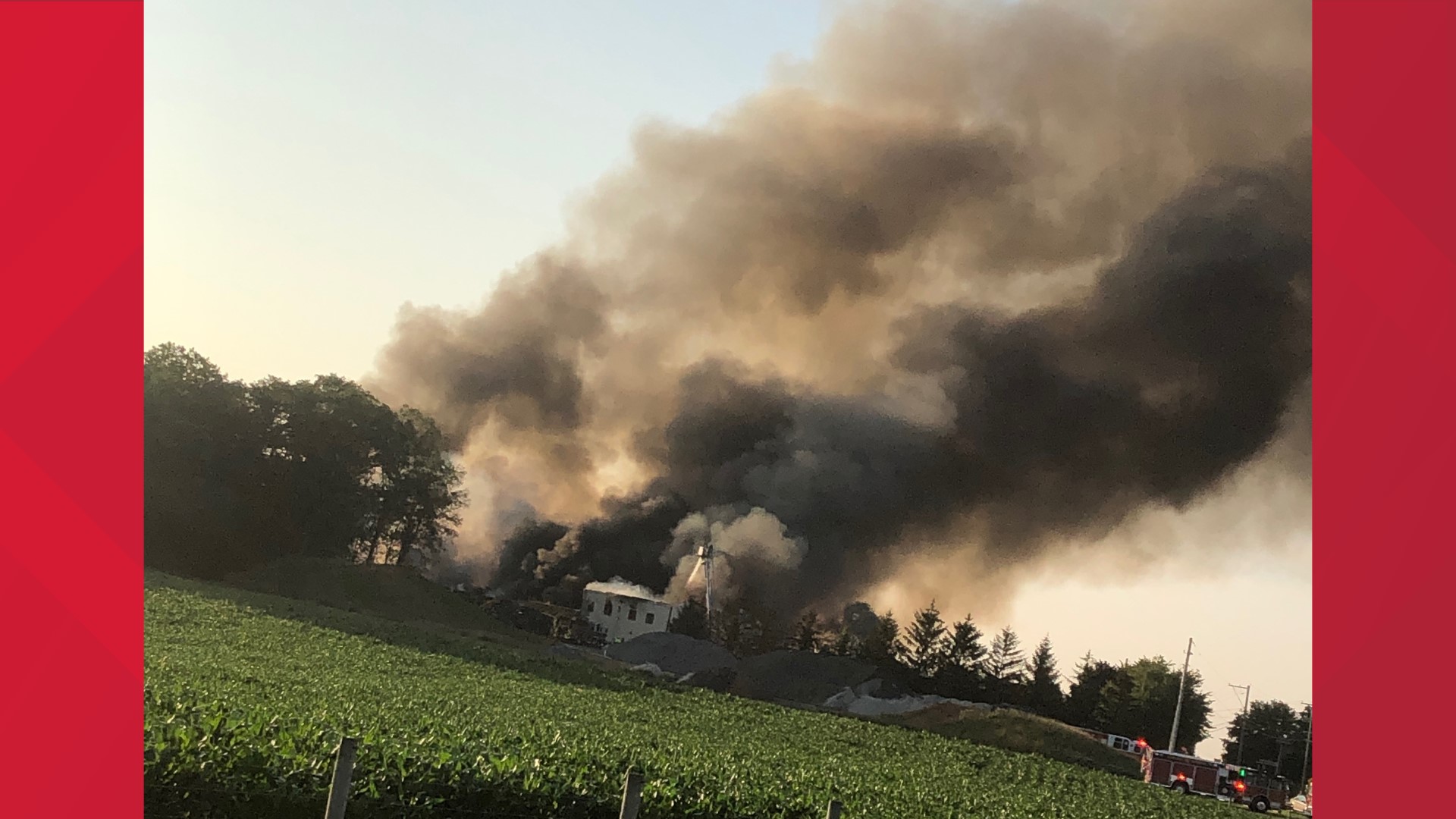 Emergency crews have responded to the scene of a reported explosion and building fire in Lancaster County.