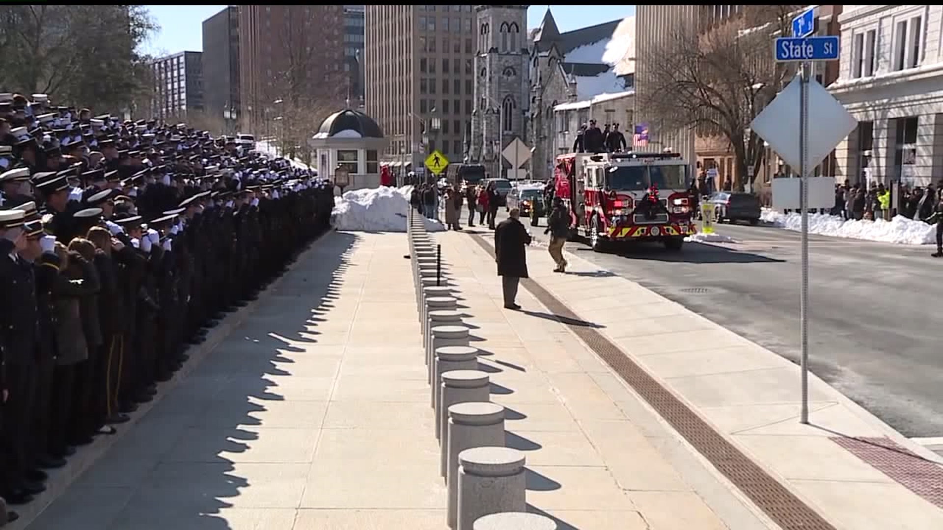 Honoring a fallen fireighter with a procession in Harrisburg
