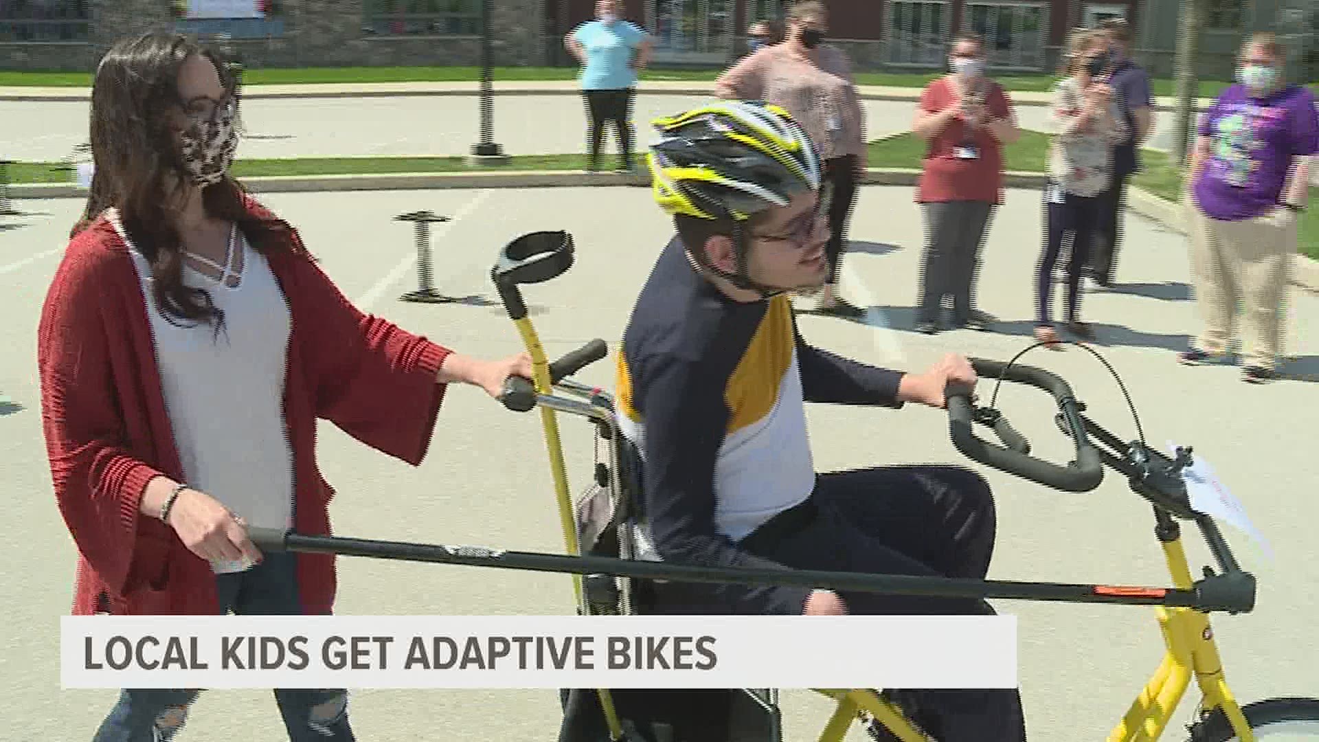 Local groups teamed up to give adaptive bikes for kids with disabilities.