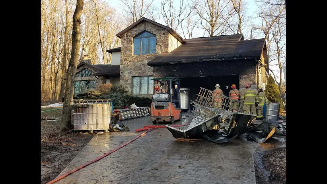 Fire crews battle garage fire in Jackson Township | fox43.com
