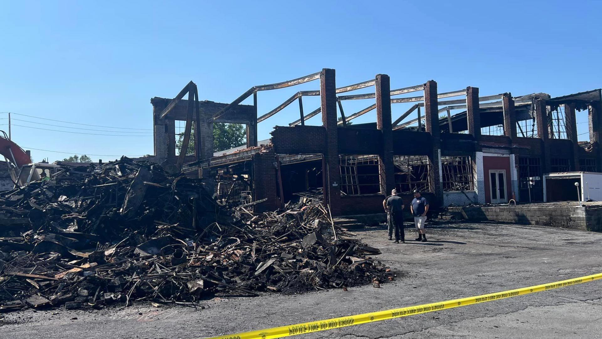 A fire ripped through Tollbooth Antique Warehouse on Chestnut Street Thursday night.