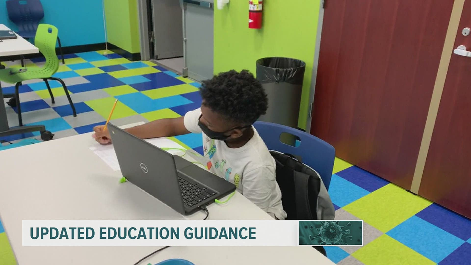 Even in substantial community spread, the state recommends elementary schools remain open under a blended learning model