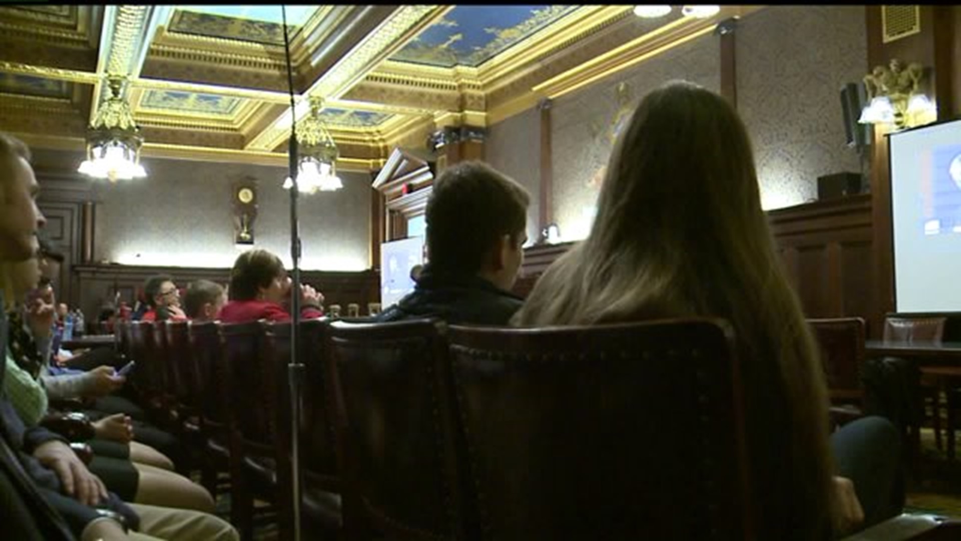 Dauphin County high students gather to watch inauguration ceremony