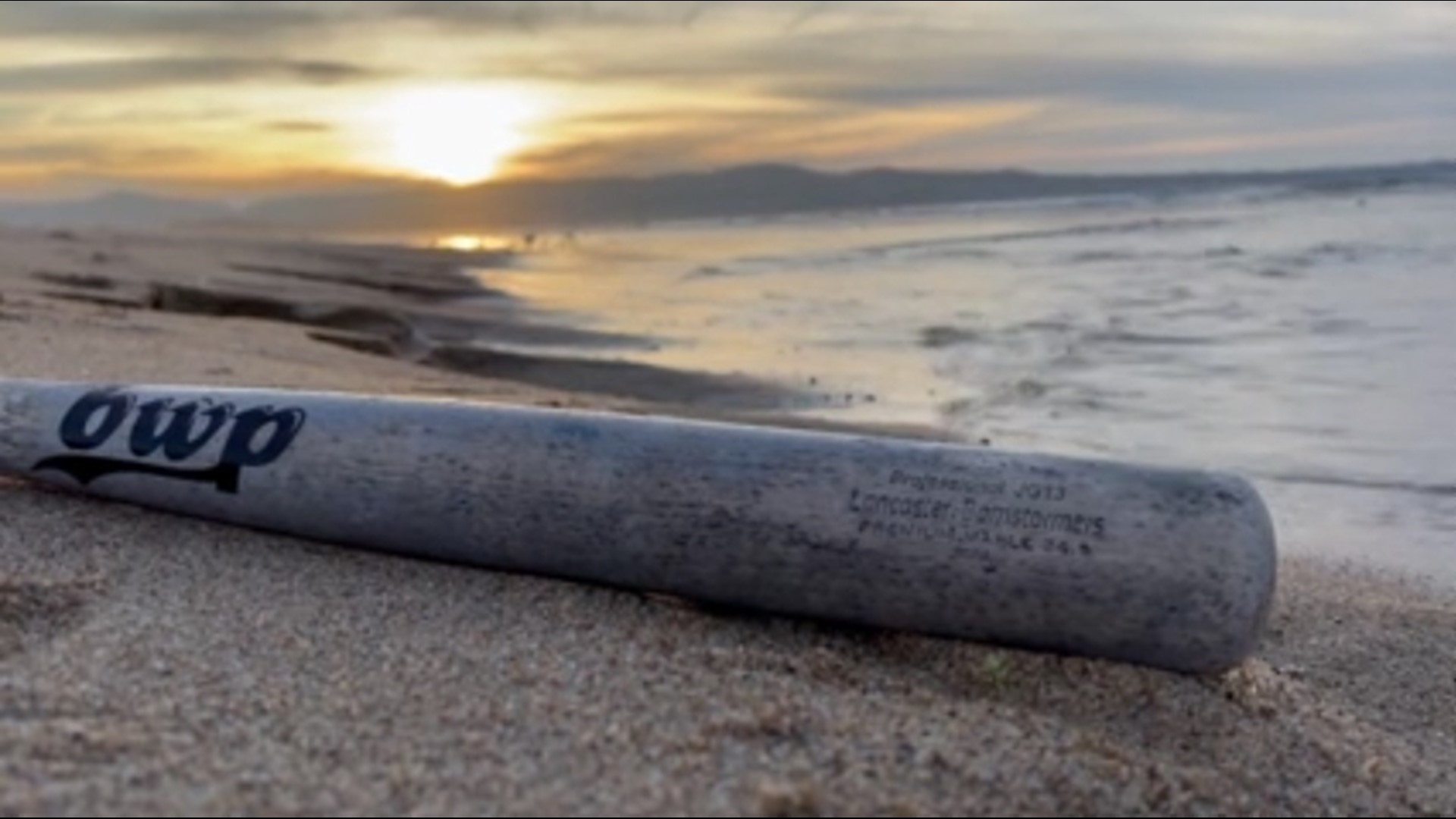It remains a mystery how a Lancaster Barnstormers bat was found on a California beach.