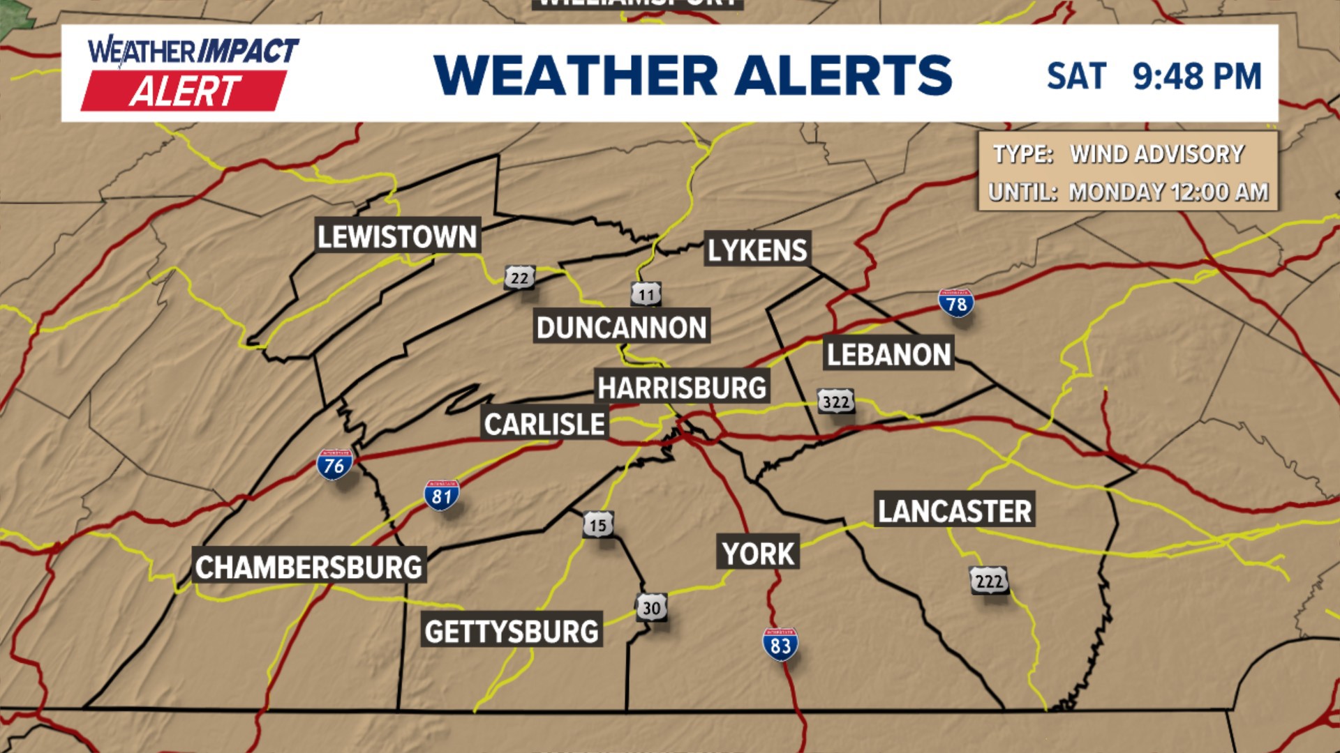 Weather Impact Alert | High winds blow through area through Sunday ...