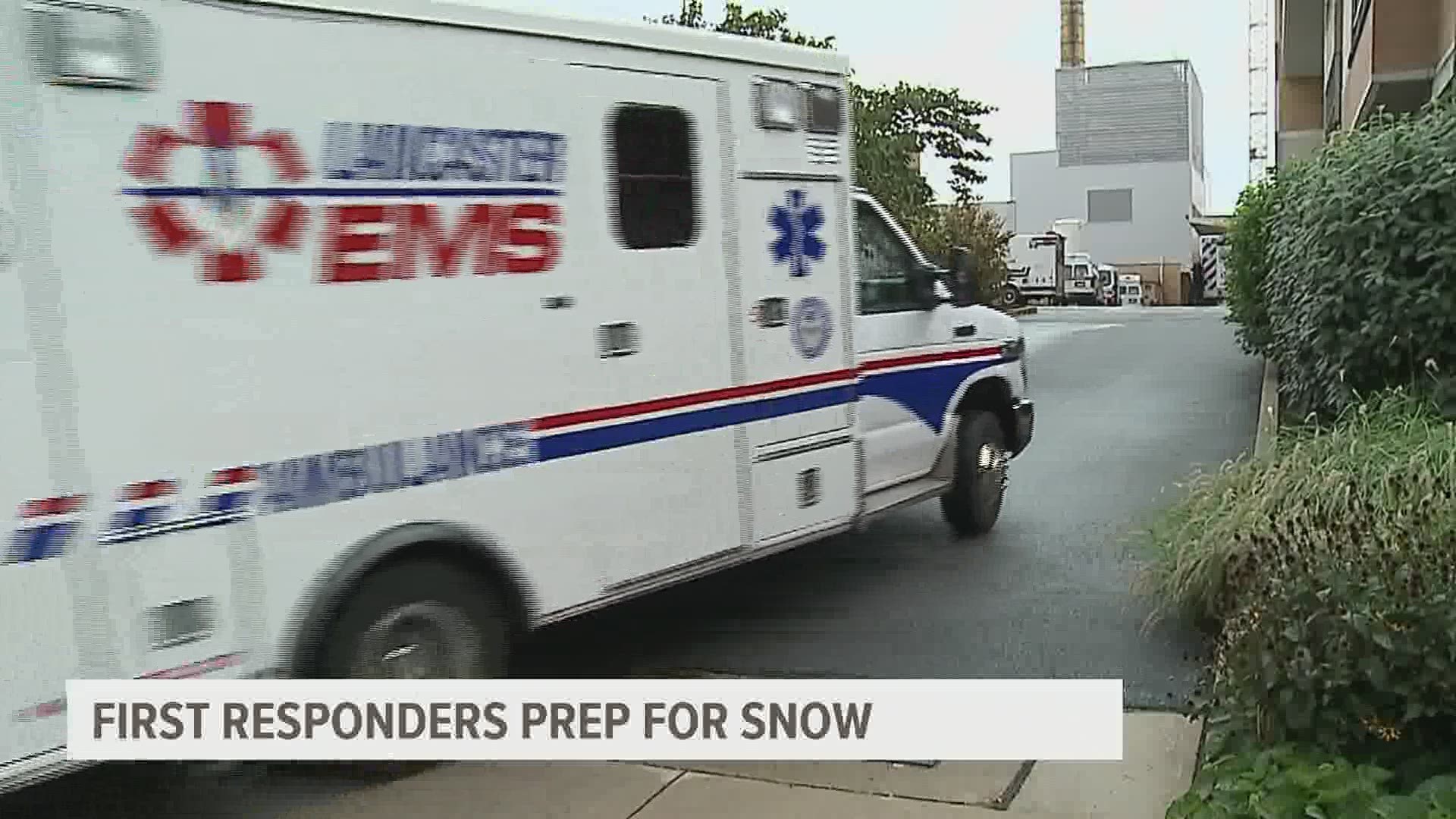 In anticipation of heavy snow Wednesday, emergency crews spent Tuesday preparing to work through the snow storm.