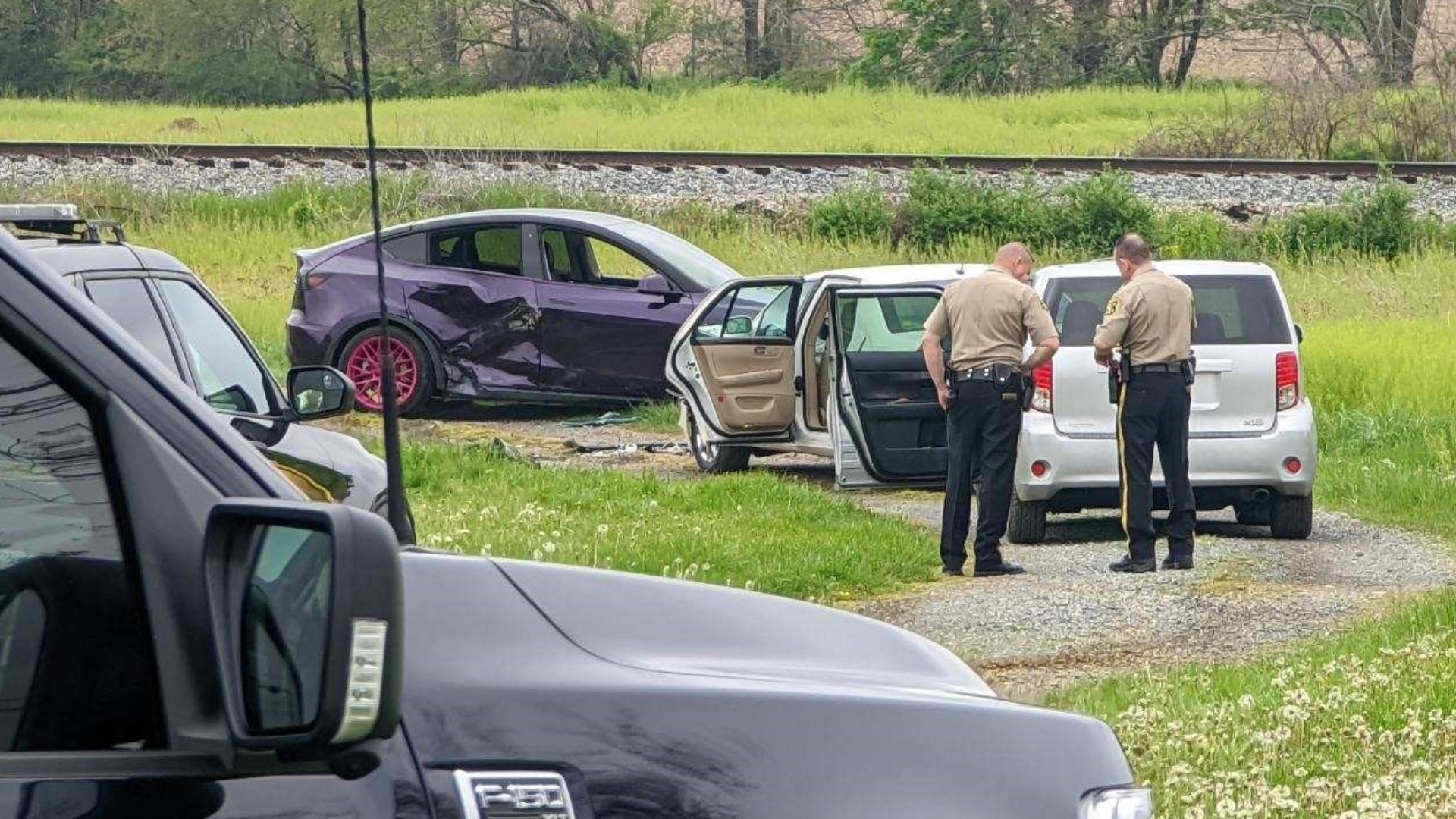 Police say an argument between two men  escalated Monday morning following a crash and shooting in Heidelberg Township.