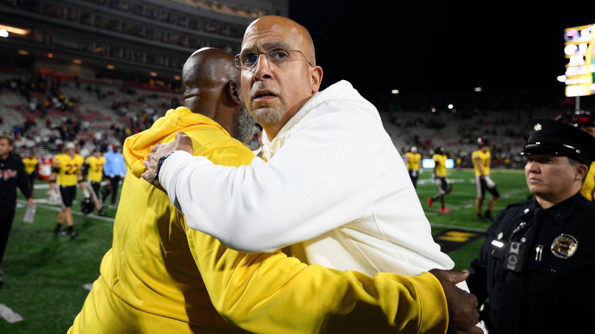 Penn State coach James Franklin spoke after his team beat Maryland on Saturday.