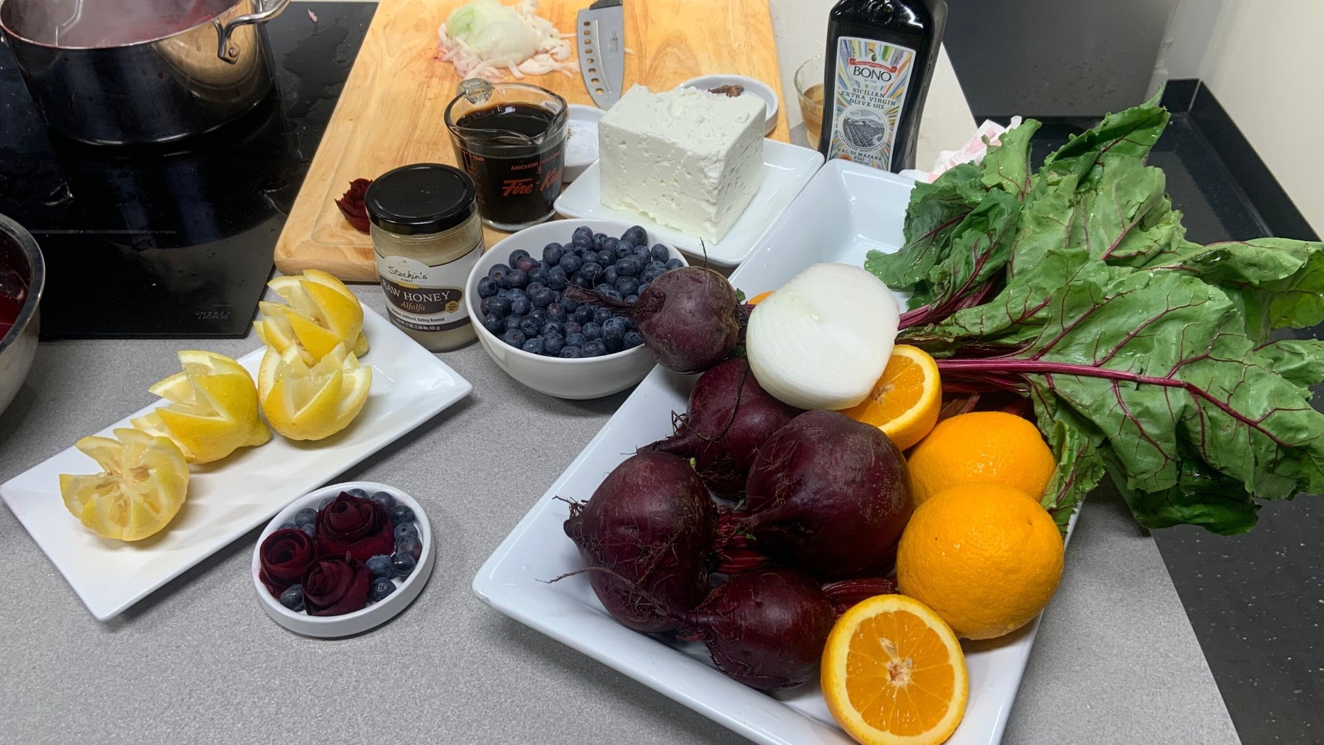 Olivia's demonstrates how to make their new summer salad that features fresh garden beets and is topped with fire-grilled chicken breast.