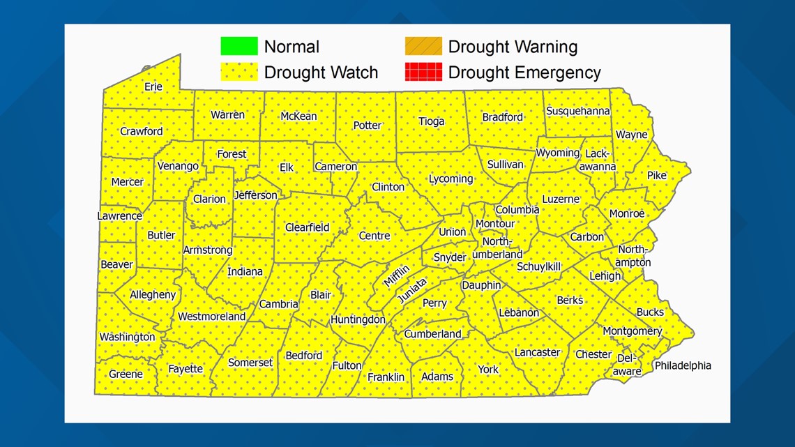 Statewide drought watch extended in Pennsylvania, DEP water