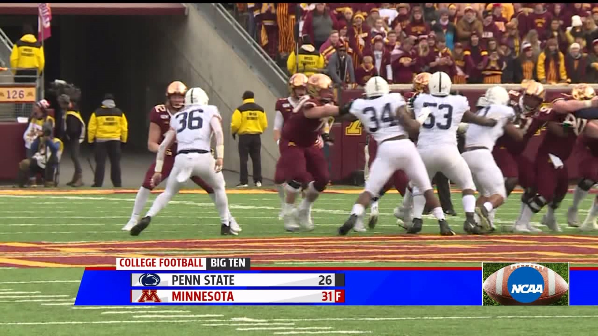 Gophers upend Nittany Lions, 31-26