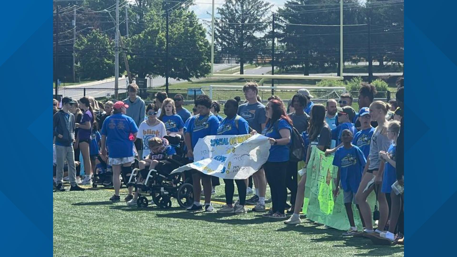 Students with varying disabilities, grades pre-K through 12, had the opportunity to compete in different games while their classmates cheered them on.