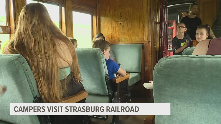 Visually impaired youth visit Strasburg Rail Road