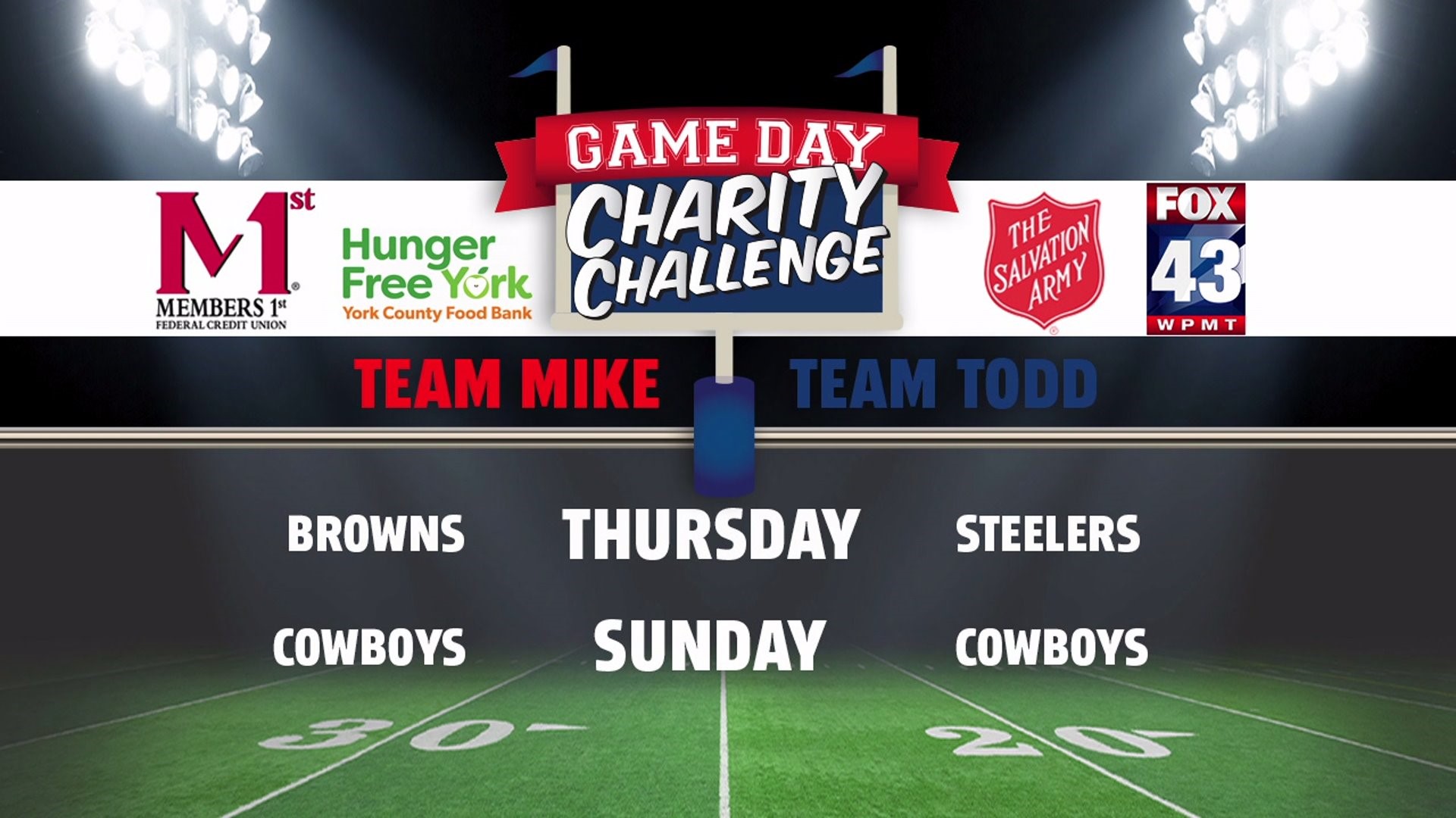 Game Day Charity Challenge (Week 8)