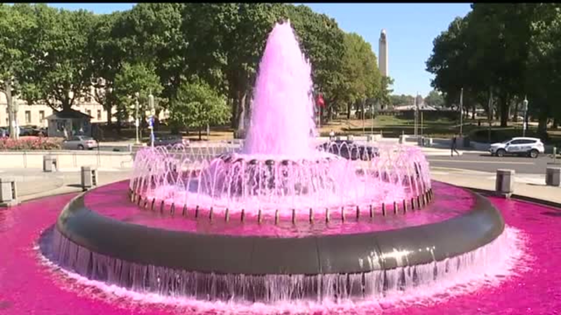 Capitol fountain turned pink for Breast Cancer Awareness