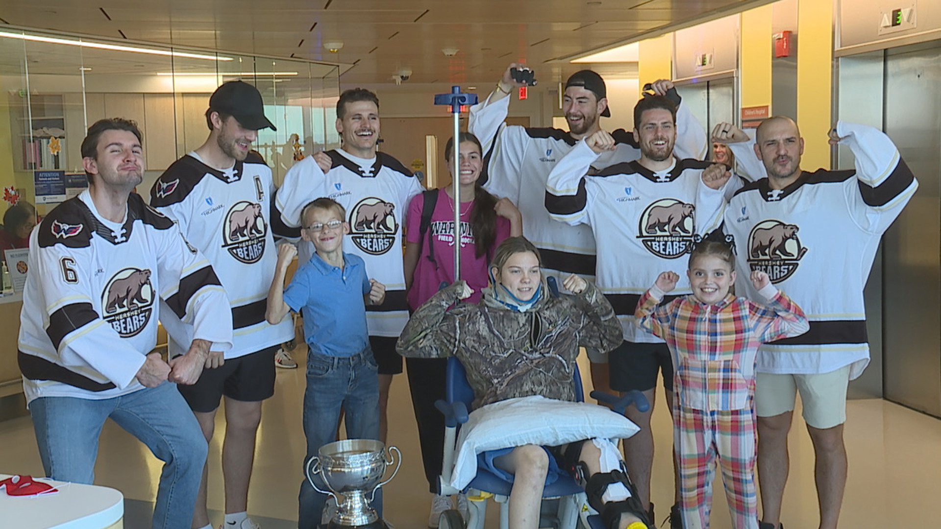 Bears players brought the Calder Cup to Penn State Children's Hospital on Tuesday as a way to give back to a Hershey community that gives so much to them.