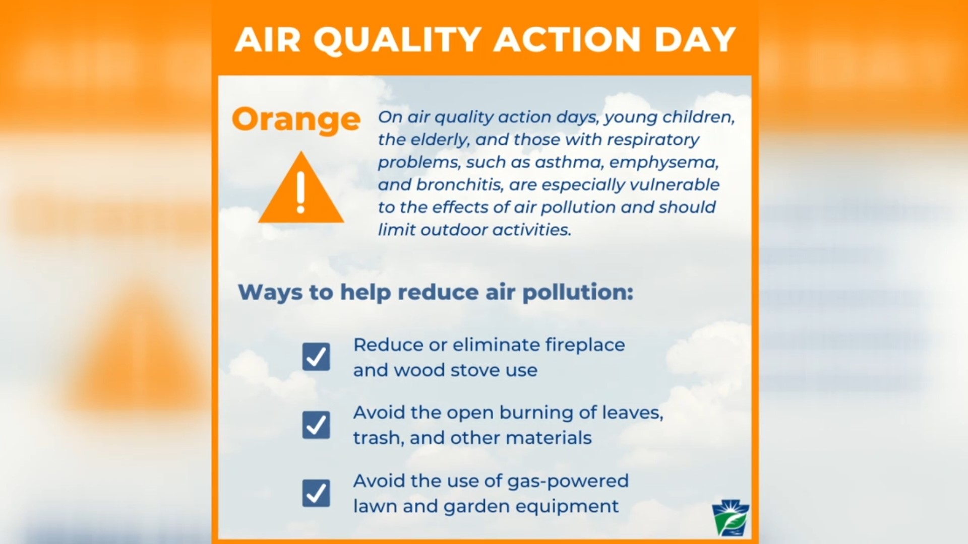 Pa. DEP issues Code Orange air pollution alert 