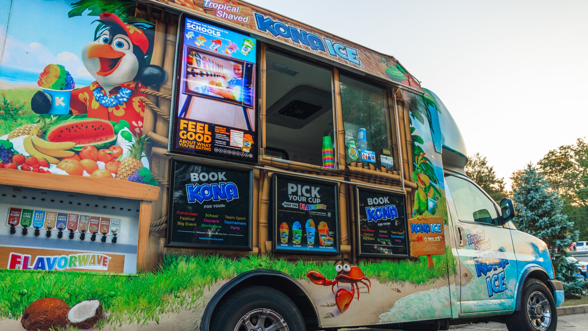 Kona Ice showed off their different flavors of ice.