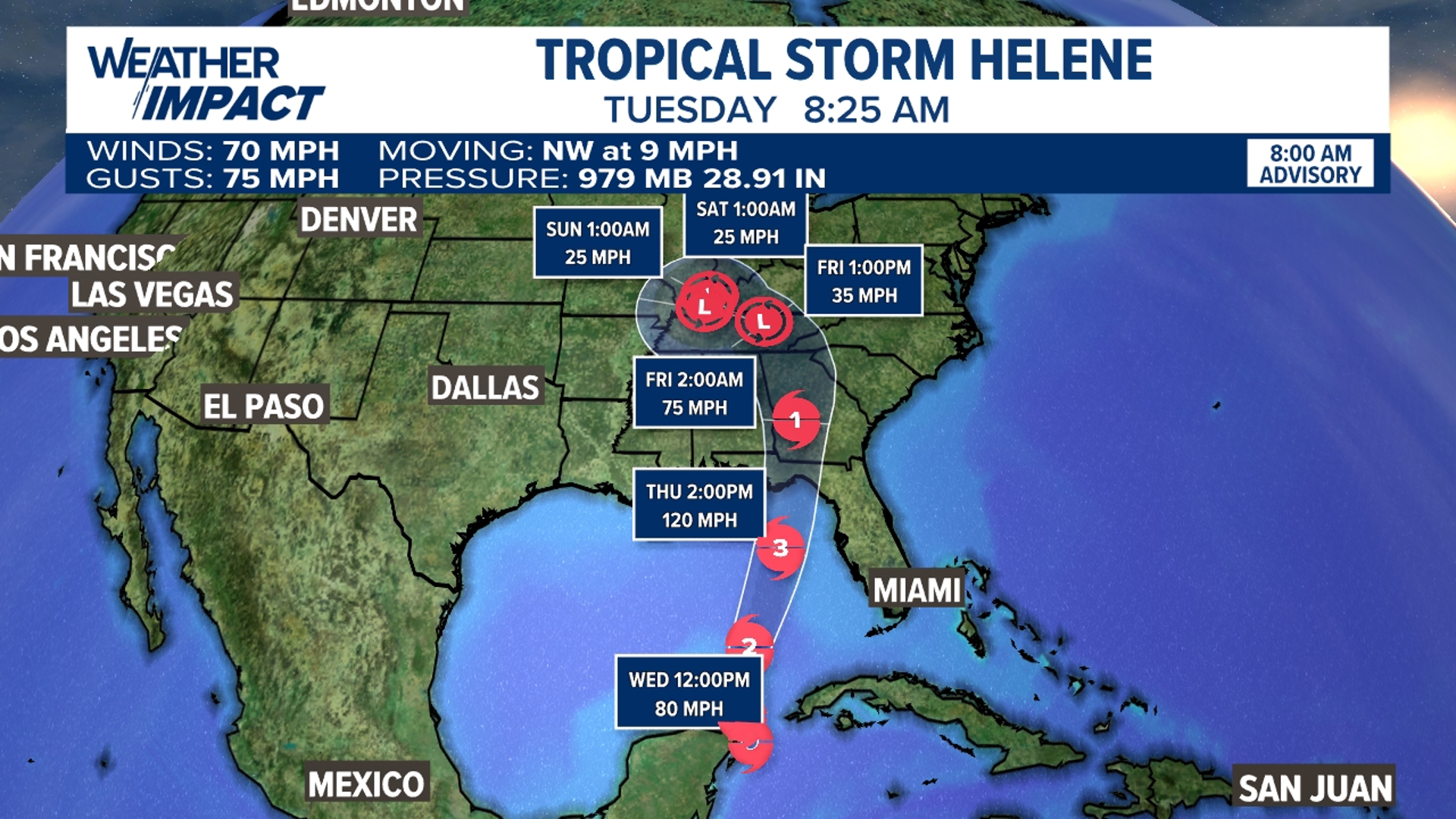 Despite the storm taking an expected big turn to the west, we still can expect some moisture to impact us here in Pennsylvania as a result of Tropical Storm Helene.