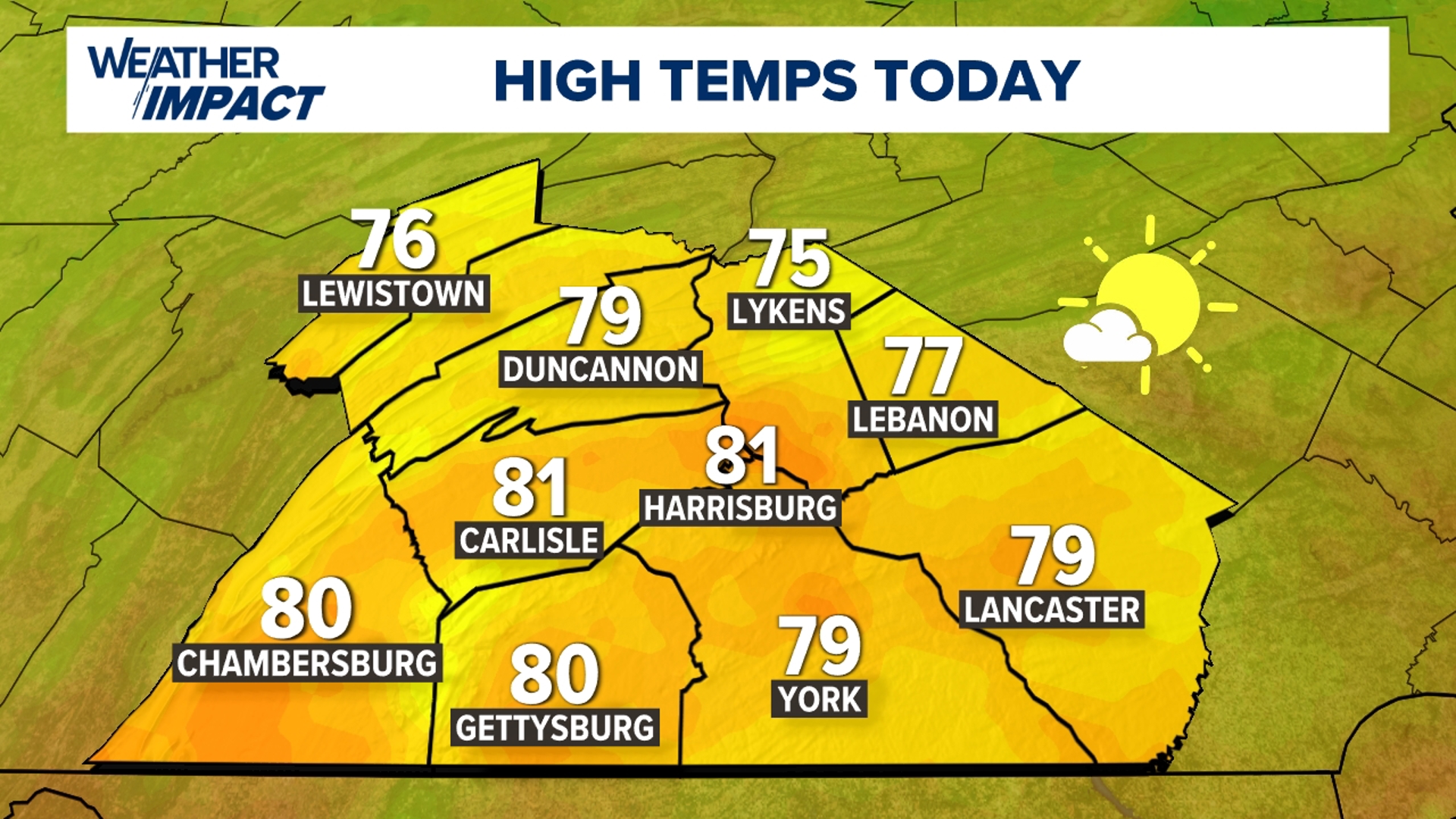 The warming and dry conditions gradually continue through the rest of the week.