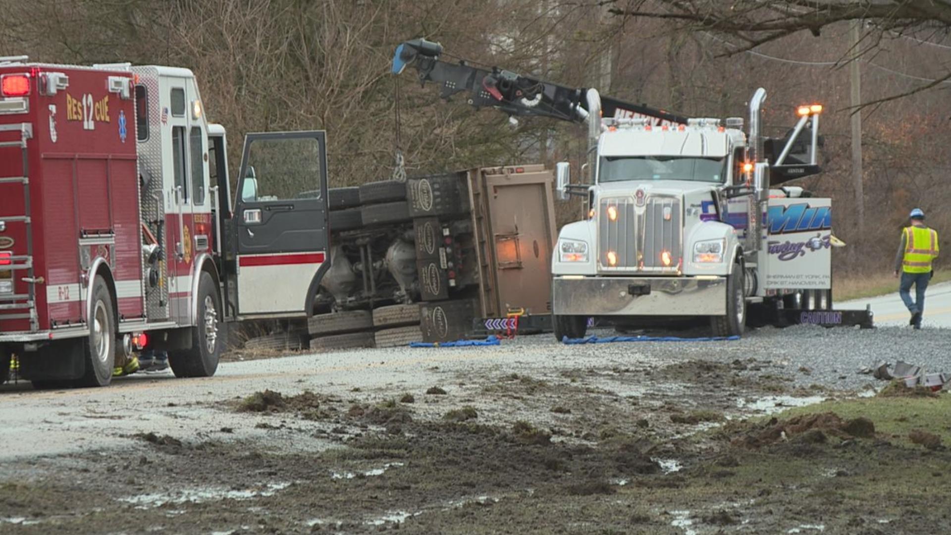 Crews respond after vehicle overturns in York County | fox43.com