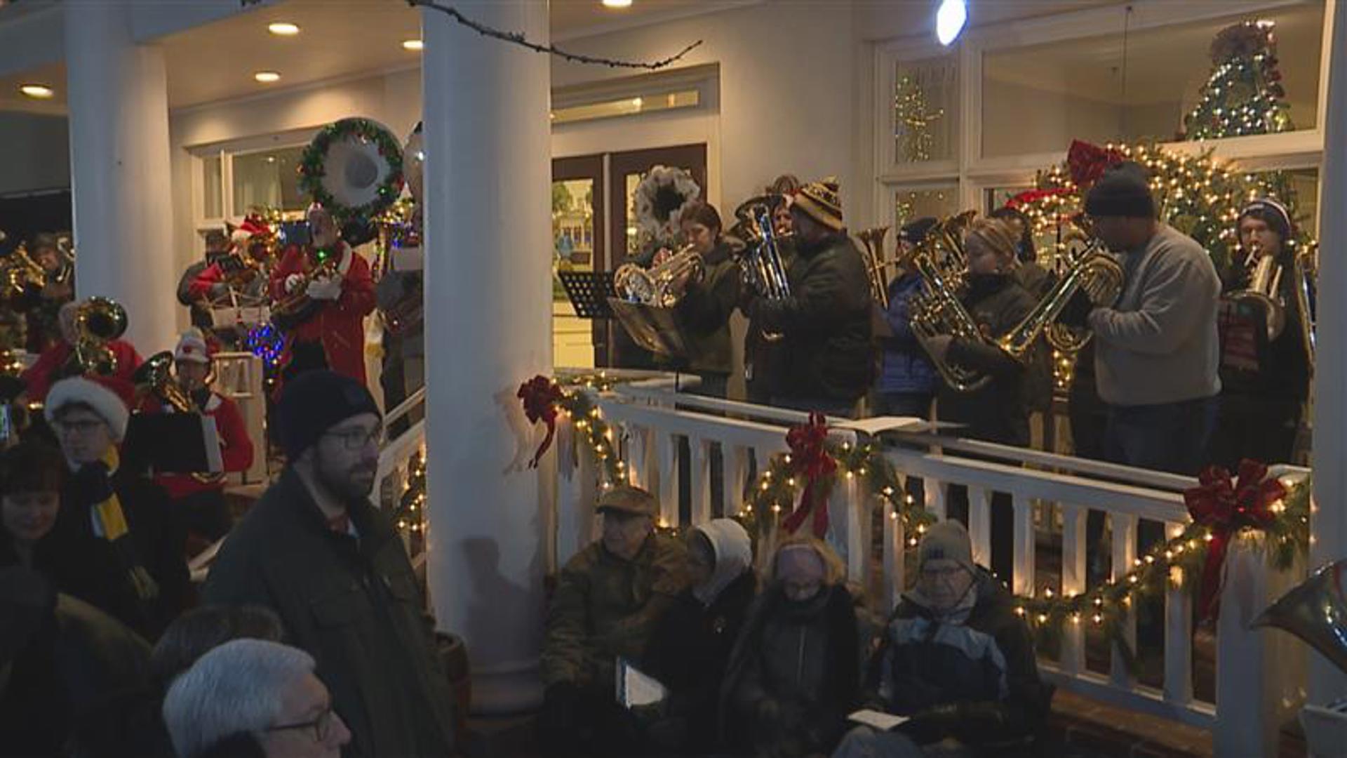 Tuba players from various states gather to celebrate the holiday spirit through music at Gettysburg’s unique annual concert.