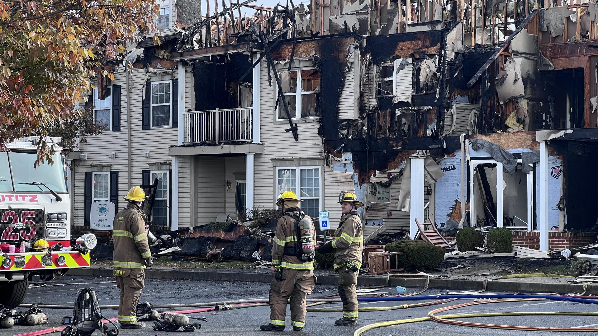 Officials are investigating the cause of an apartment fire that left nearly 40 people displaced in Warwick Township.