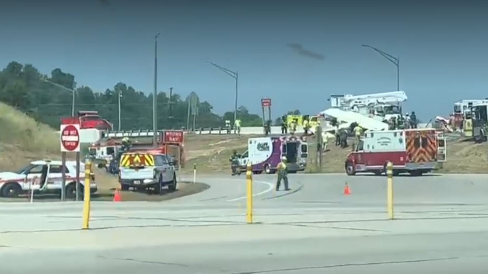 The crash reportedly happened at 2:30 p.m. and injured two. The FAA is responding.