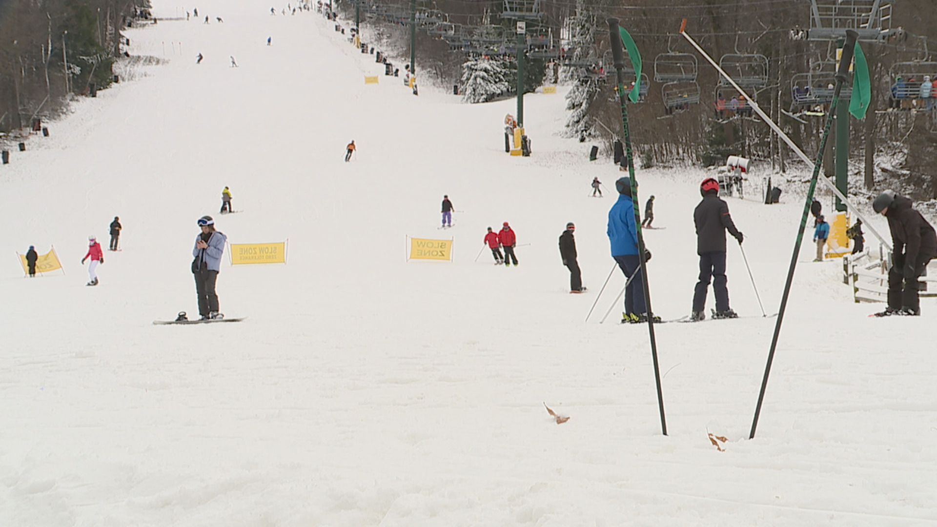 Low temperatures and scattered snow flurries made for an ideal opening weekend at Roundtop Mountain Resort.