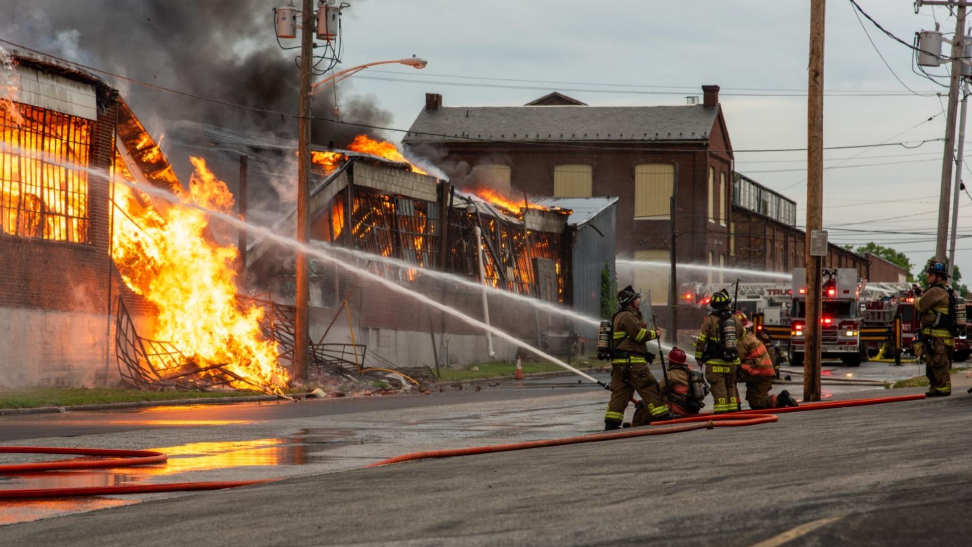 Emergency crews are asking people to avoid the 400 block of S. Albemarle Street in the city as they work to extinguish the fire.