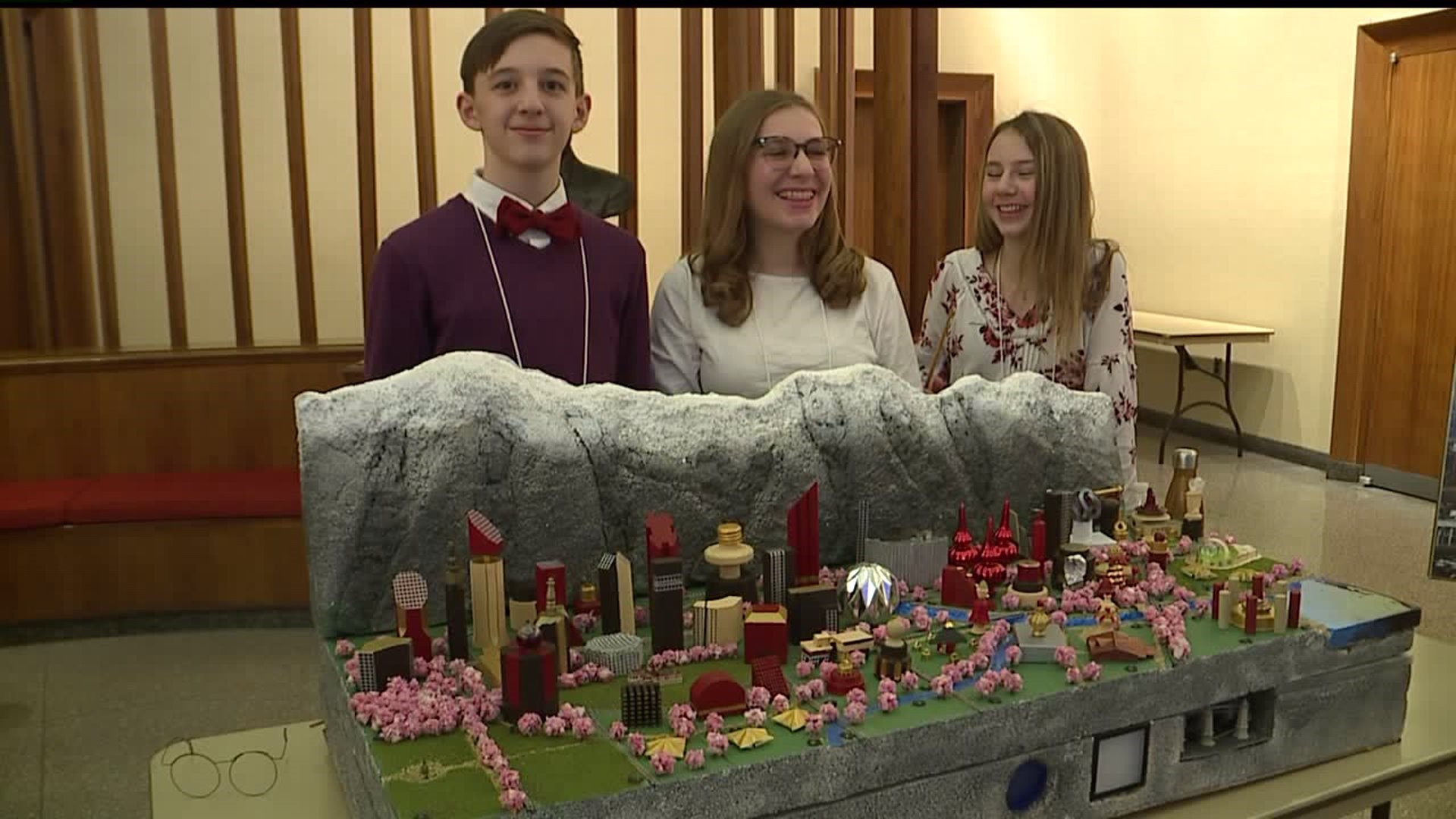 Middle school students create model cities of the future