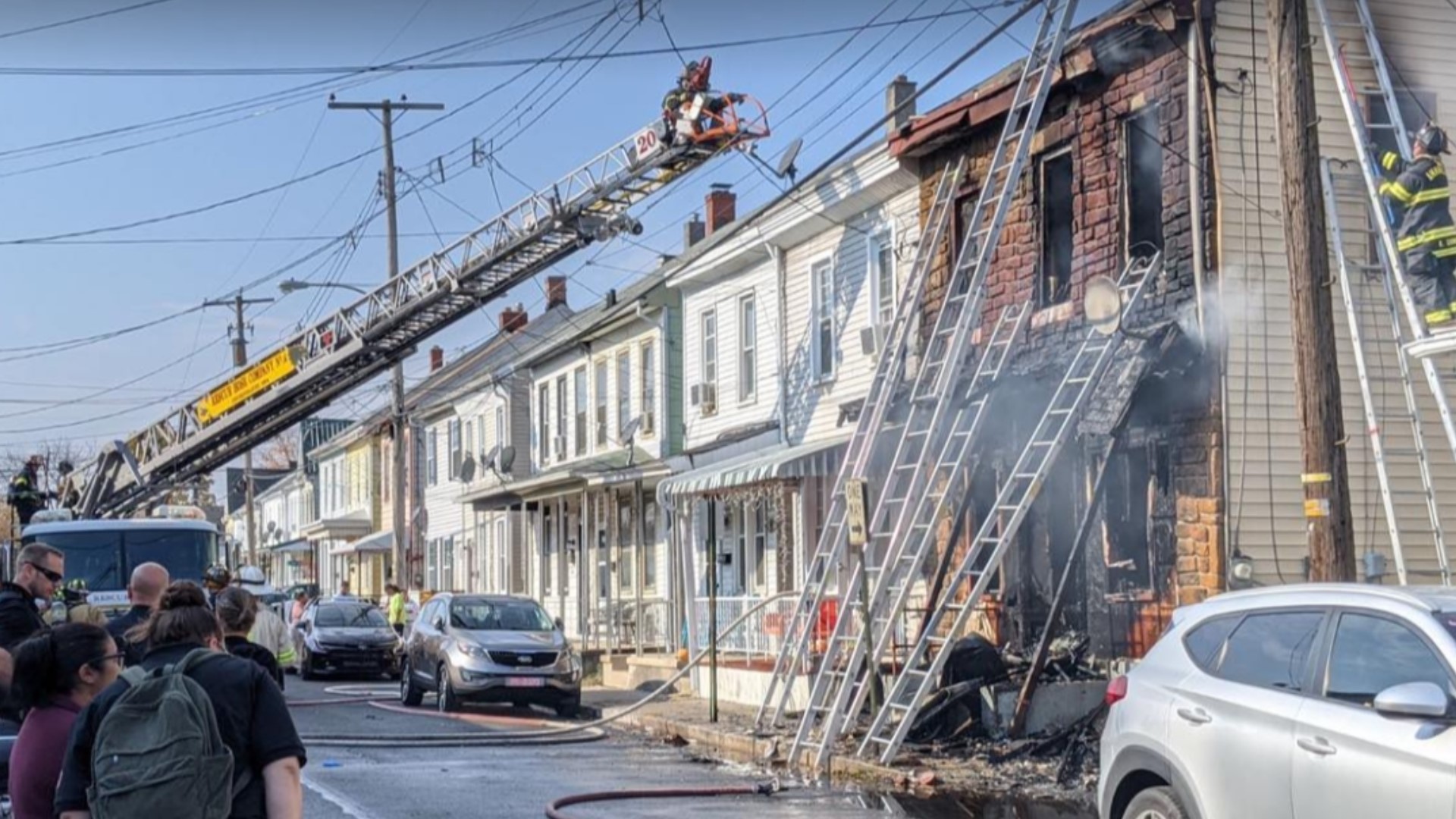 The fire was reported at a home along the 200 block of Mifflin Street in the city shortly before 11 a.m.