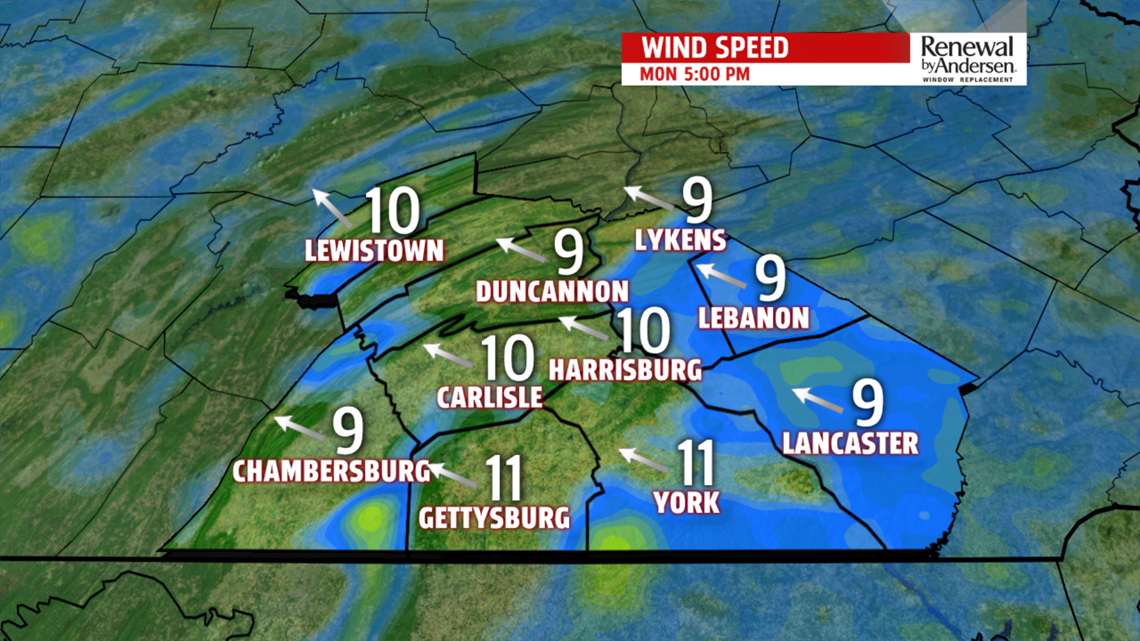 Monday starts the week damp, cool and breezy with more rain returning ...
